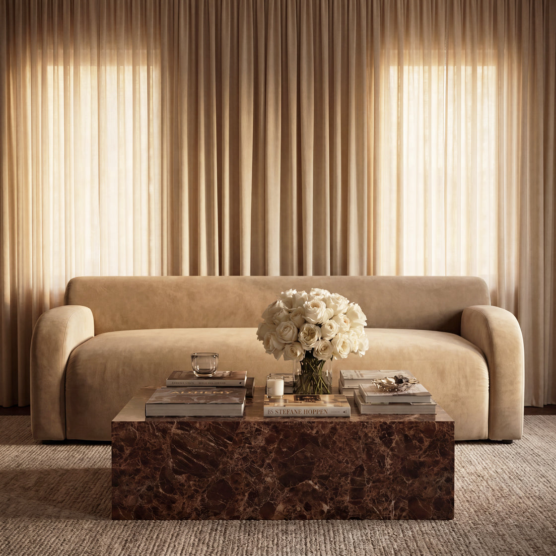 Sur Brown Emperador Coffee Table lifestyle