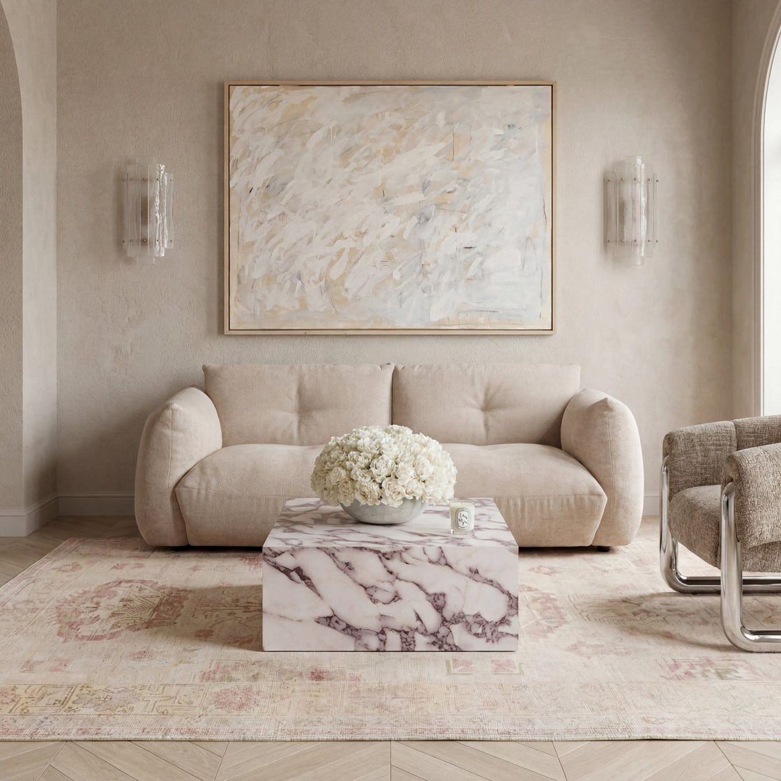 Sur Calacatta Viola Square Coffee Table lifestyle
