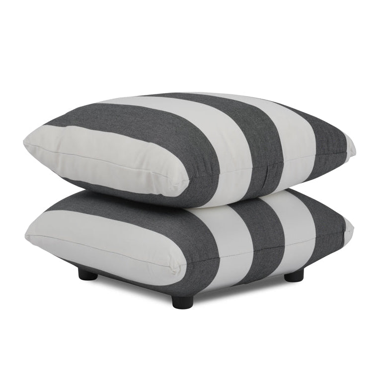 Sycamore Black and White Thick Stripe Pouffe