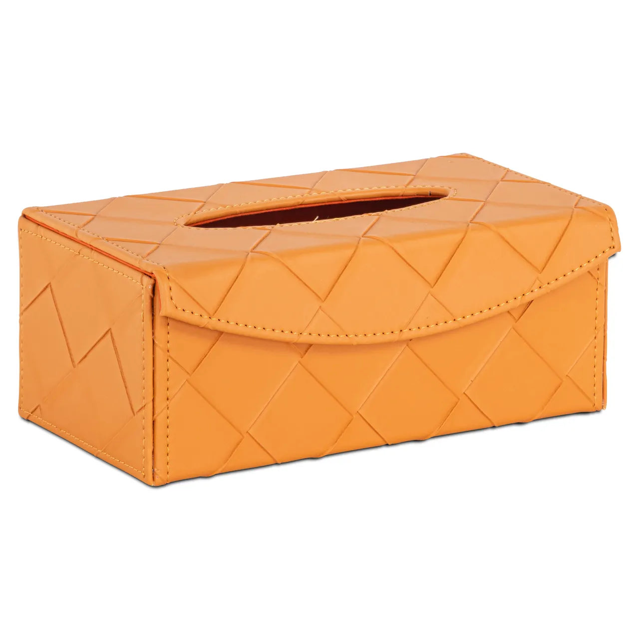 Richmond Interiors Molly Orange Faux Leather Tissue Box
