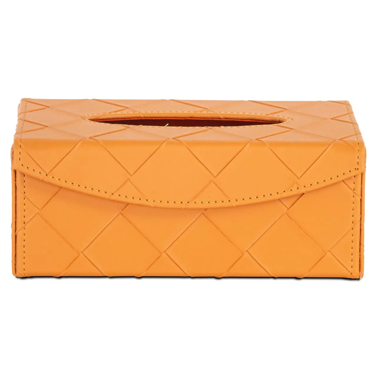 Richmond Interiors Molly Orange Faux Leather Tissue Box