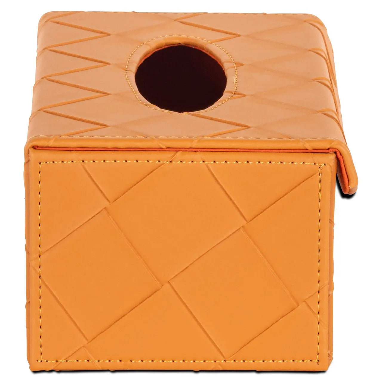 Richmond Interiors Molly Orange Faux Leather Tissue Box