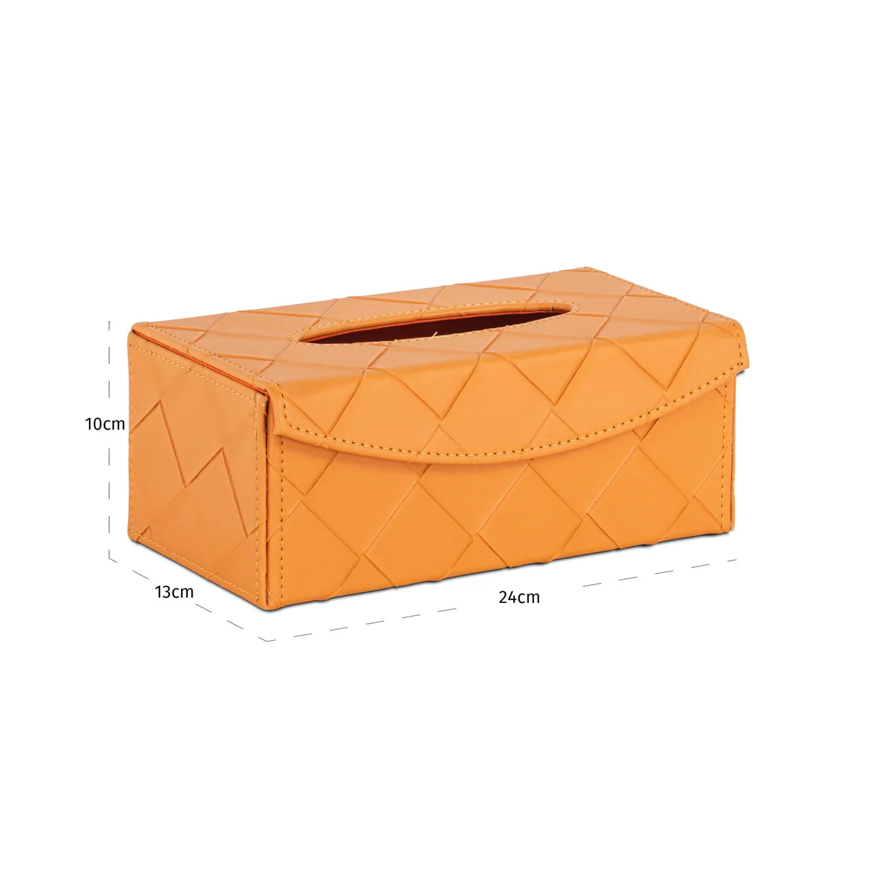 Richmond Interiors Molly Orange Faux Leather Tissue Box