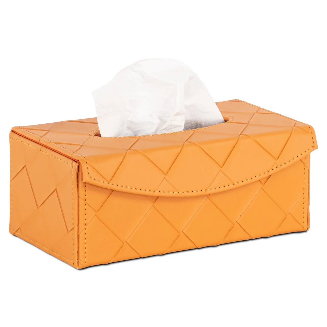 Richmond Interiors Molly Orange Faux Leather Tissue Box
