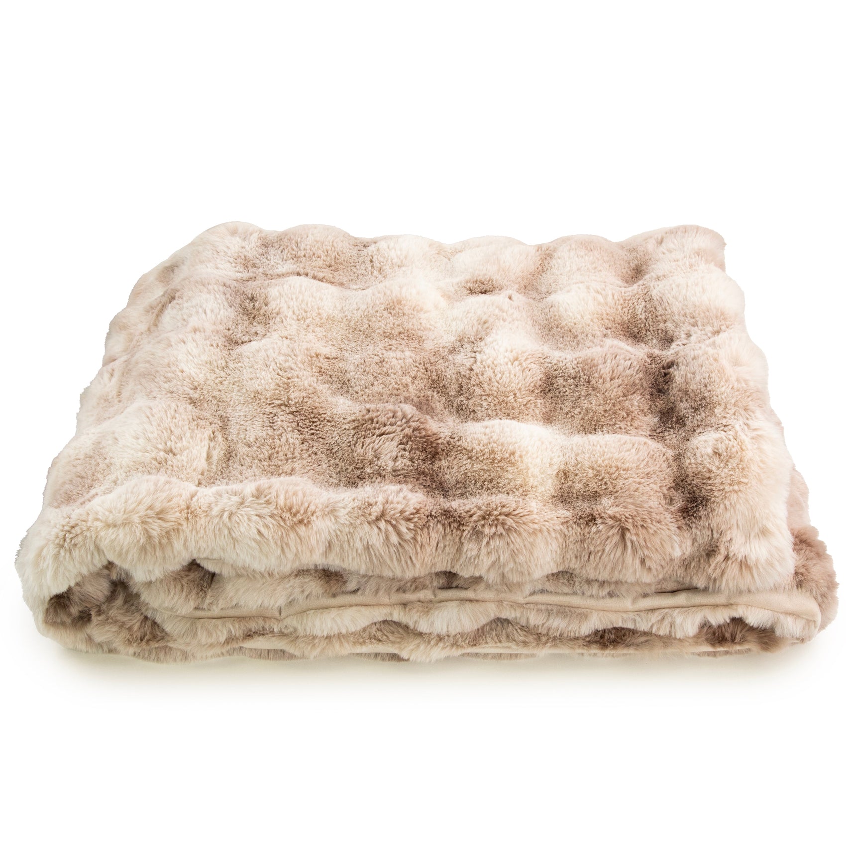Malini Bermondsey Luxury Natural Textured Faux Fur Throw