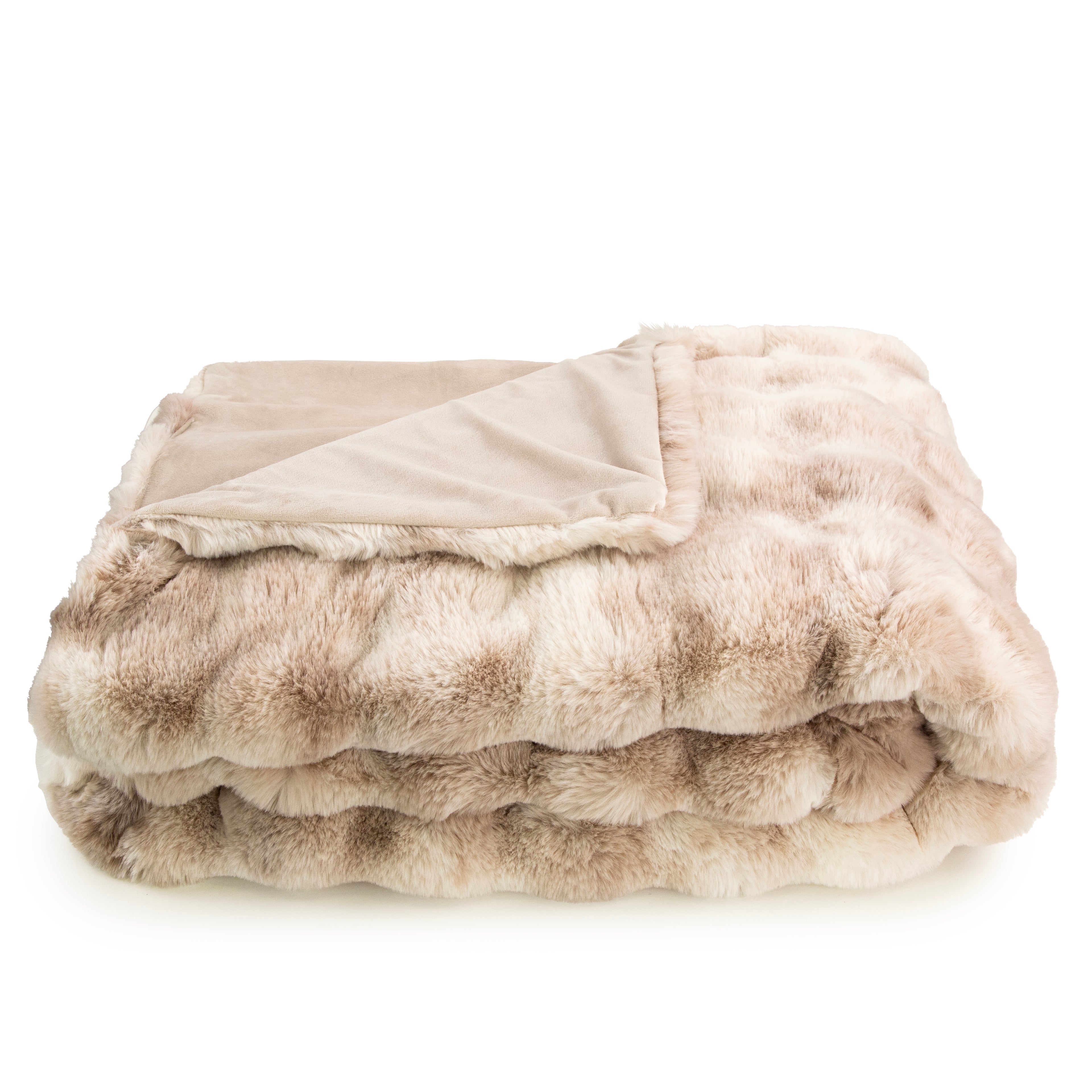 Malini Bermondsey Luxury Natural Textured Faux Fur Throw