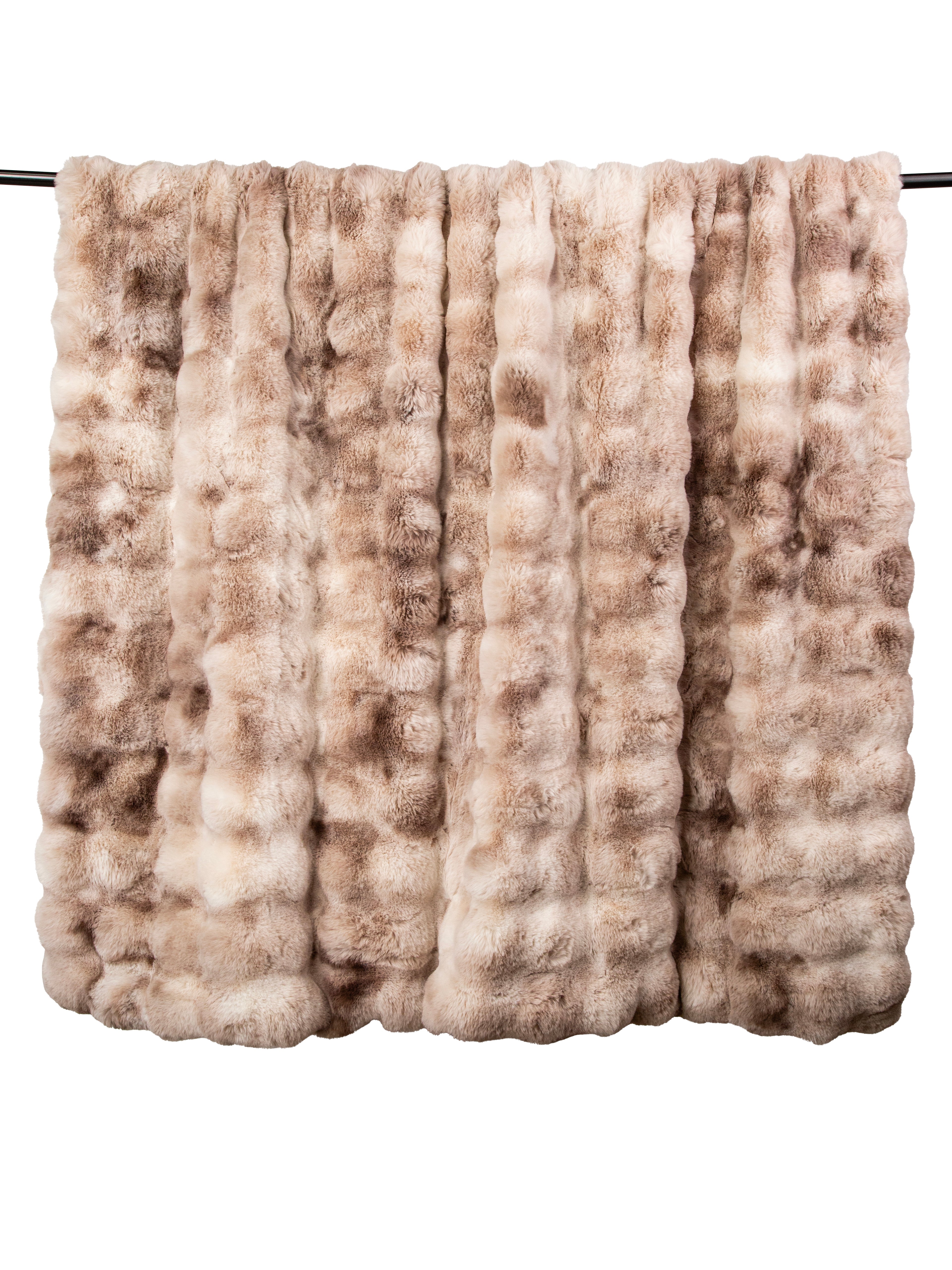 Malini Bermondsey Luxury Natural Textured Faux Fur Throw