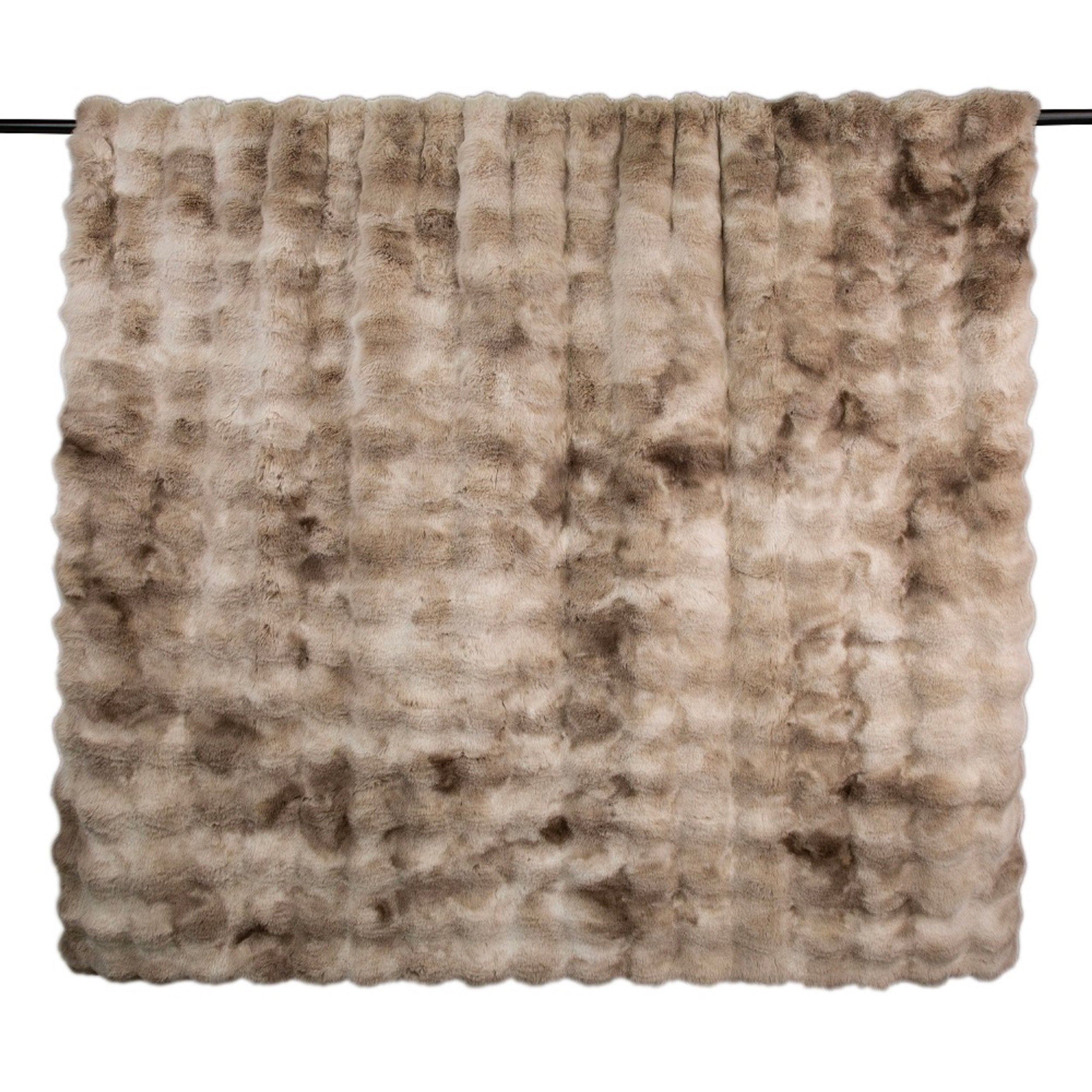 Malini Bermondsey Luxury Natural Textured Faux Fur Throw
