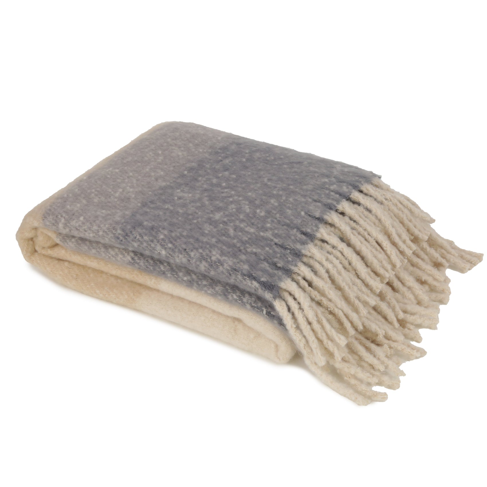 Malini Coastal Stripe Throw On Faux Mohair Throw