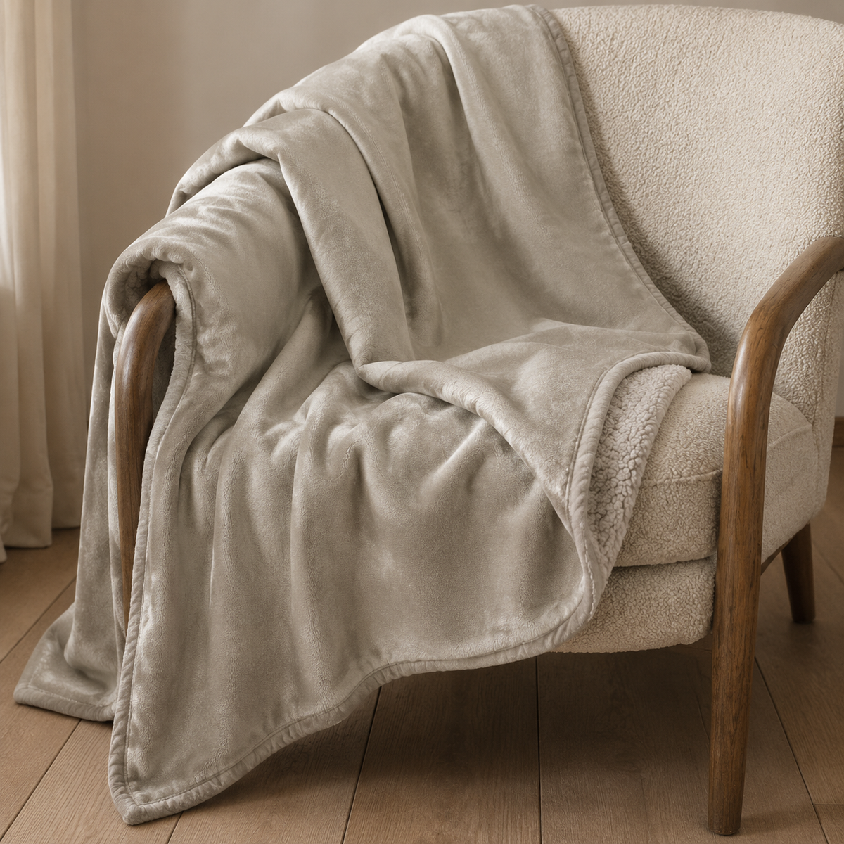 Malini Cosy Mink Softest Fleece Throw realistic lifestyle image