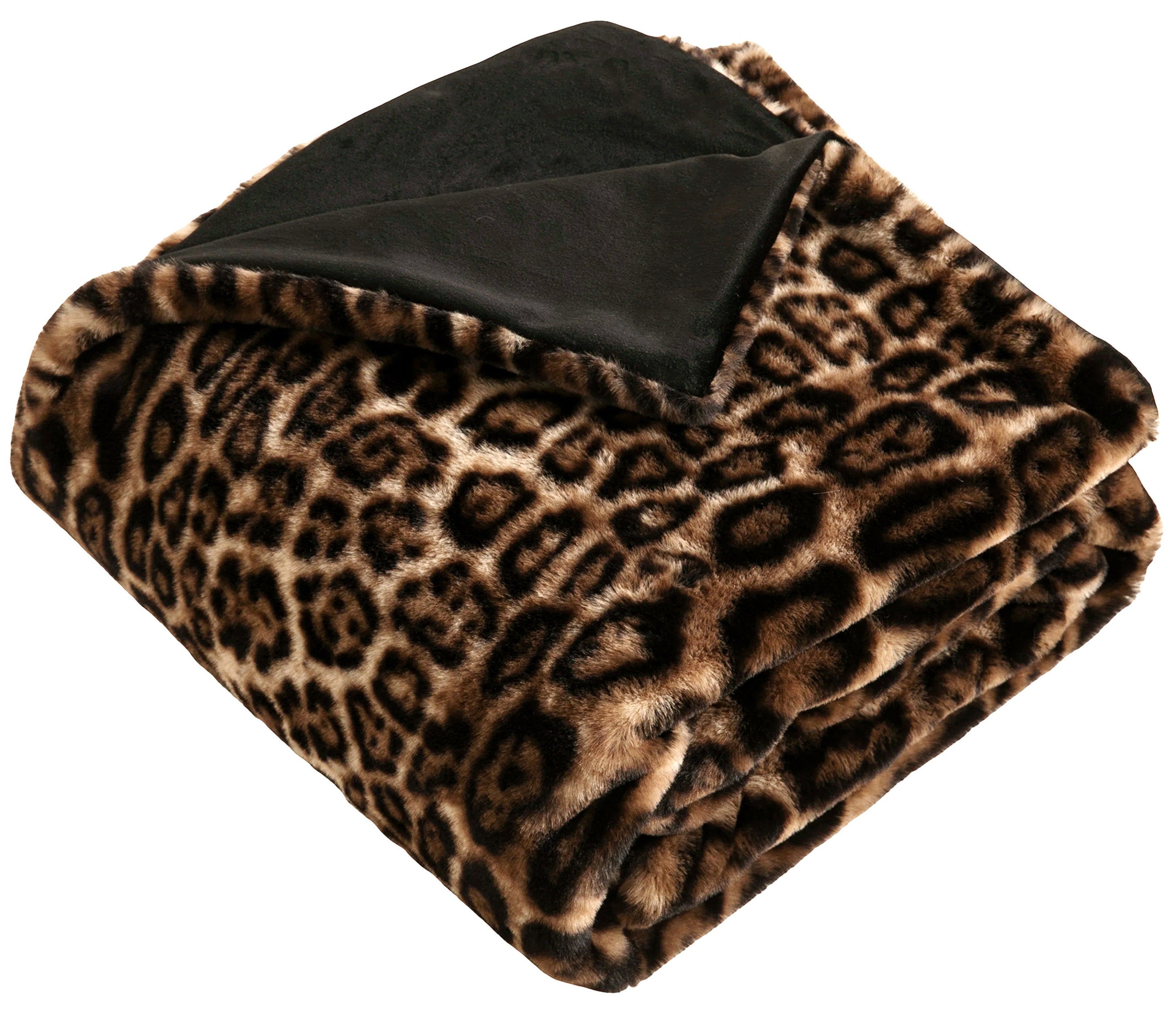 PM FAUX LEPOARD FUR WITH BLACK REV 130 X 170