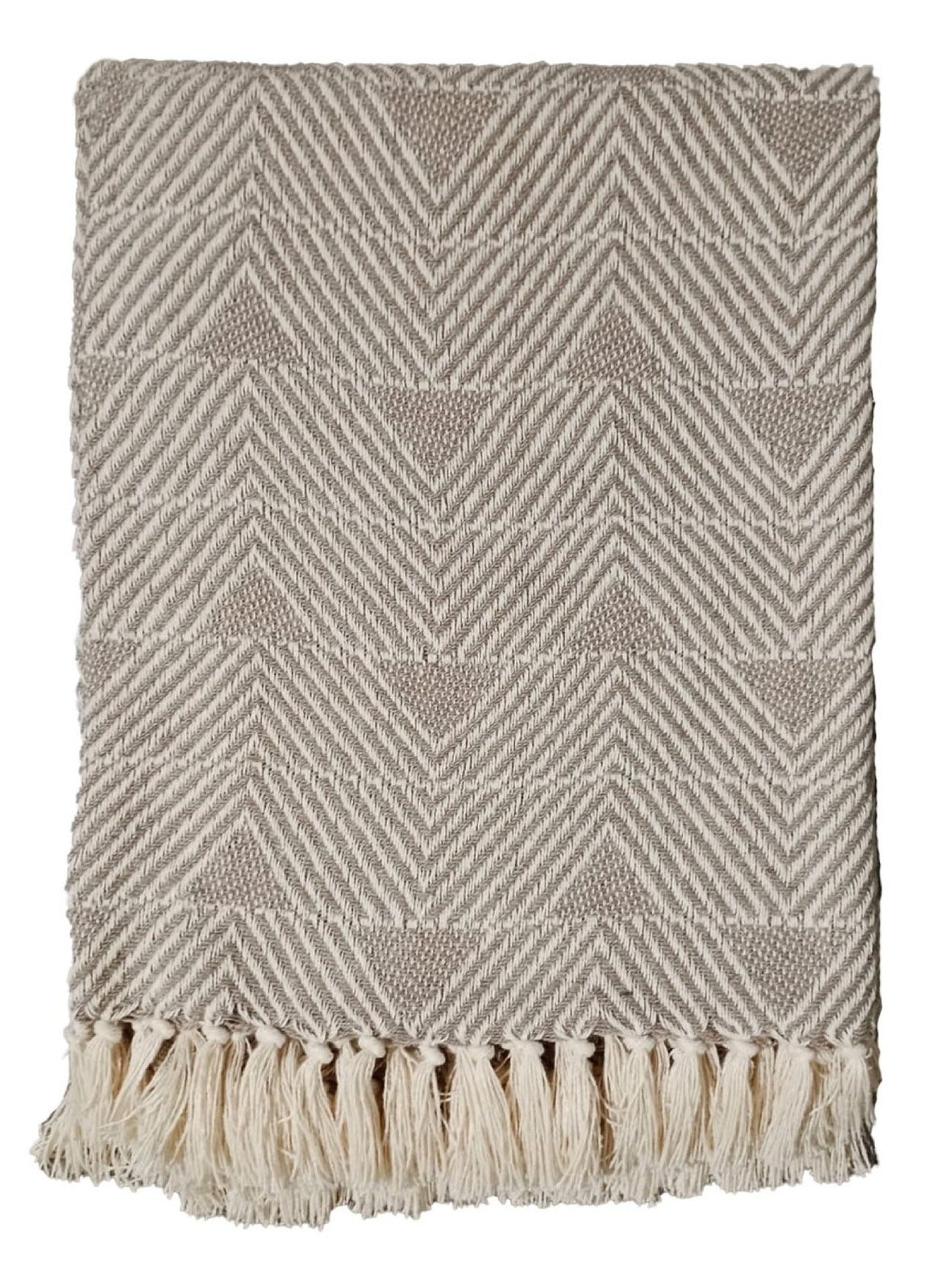 TRIANGLE RECYCLED THROW NATURAL130X180