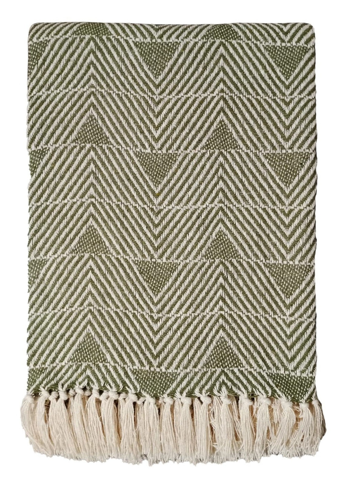TRIANGLE RECYCLED THROW OLIVE130X180