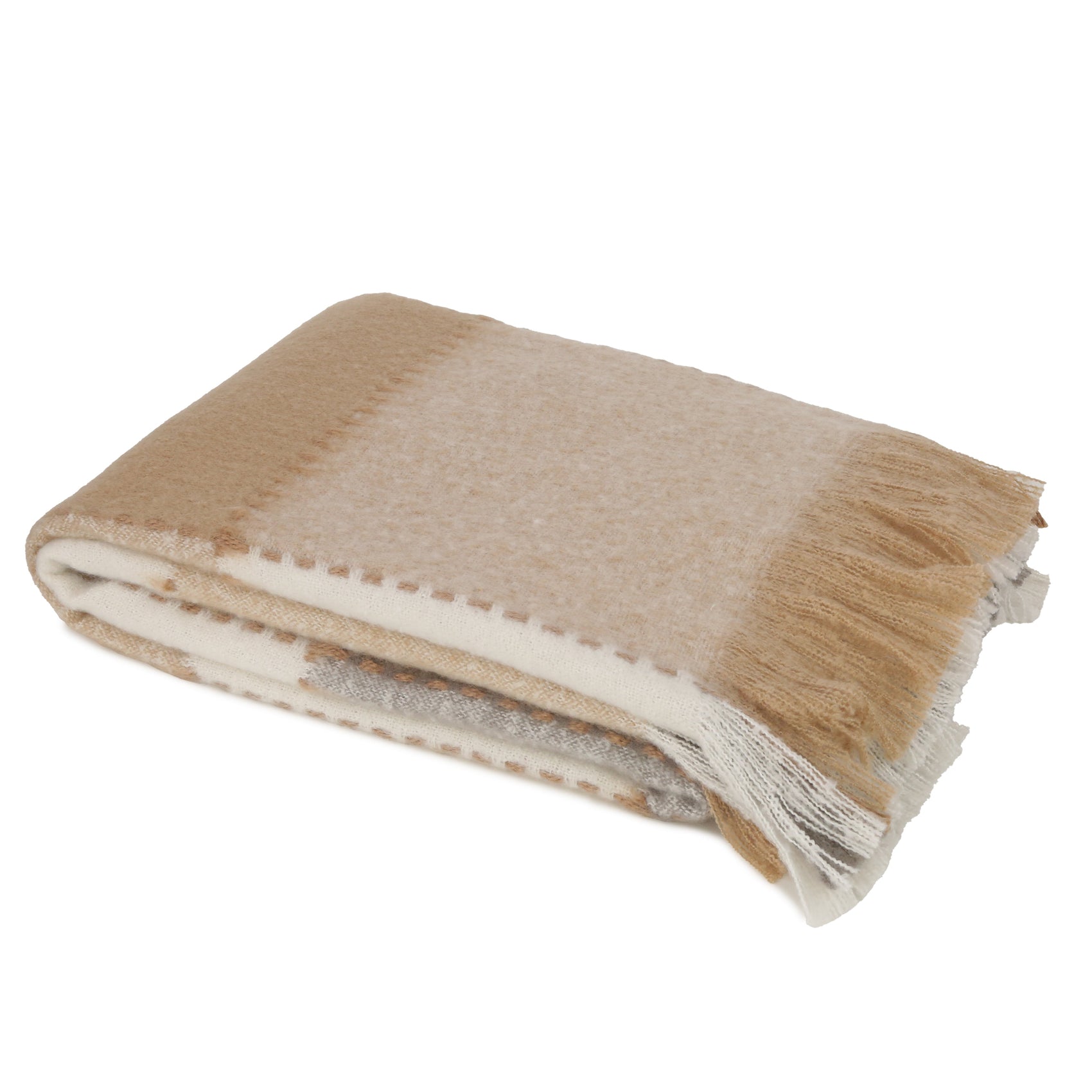 Malini Jenson Blanket Stitch Check Throw