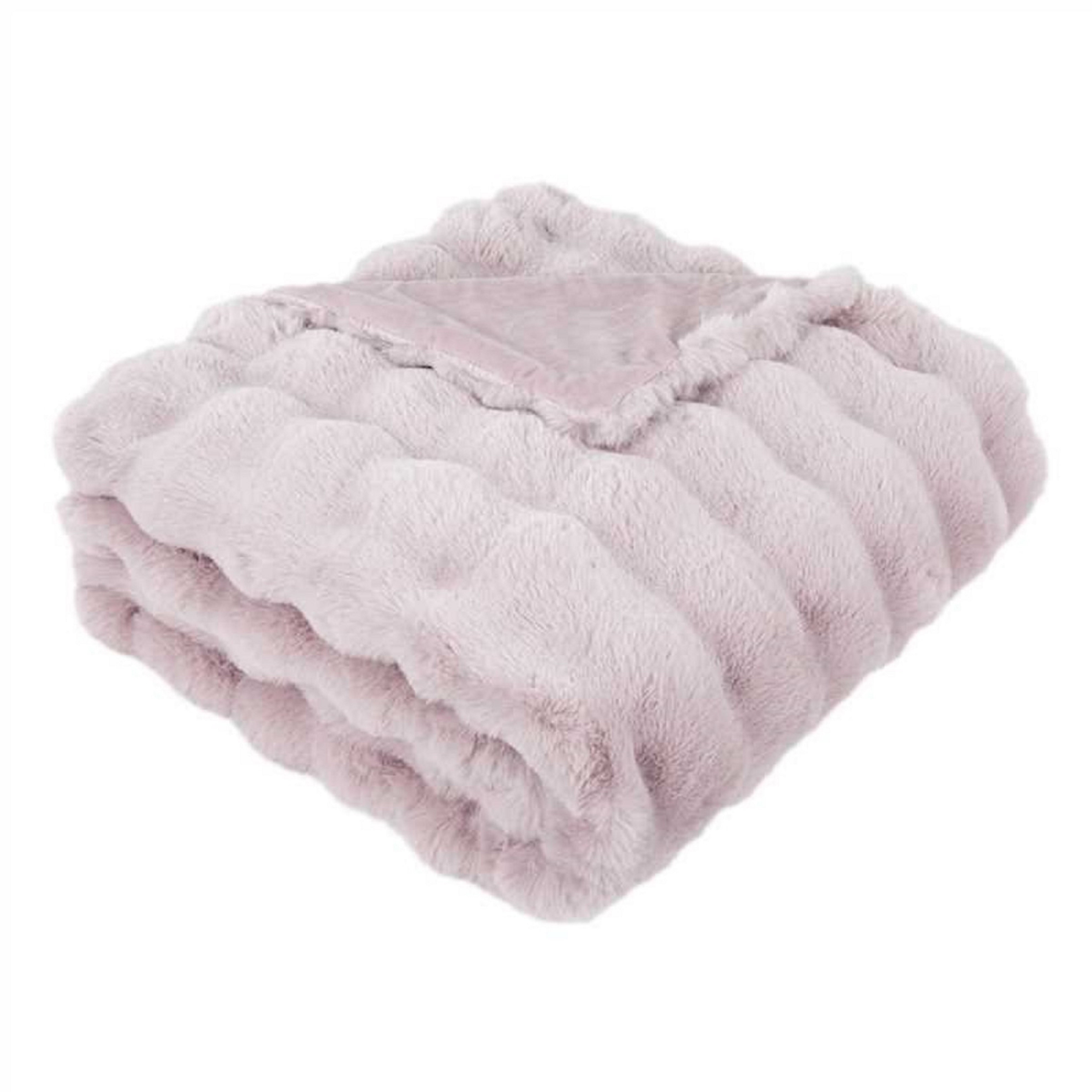 SOFT  BUBBLE THR IN FAUX RABBIT BABYPINK 150 X 200