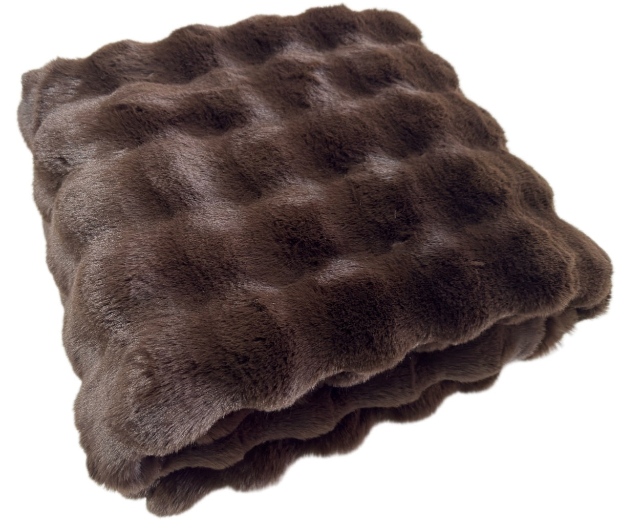 Malini Soft Bubble Thr In Faux Rabbit Choc Throw 150x200