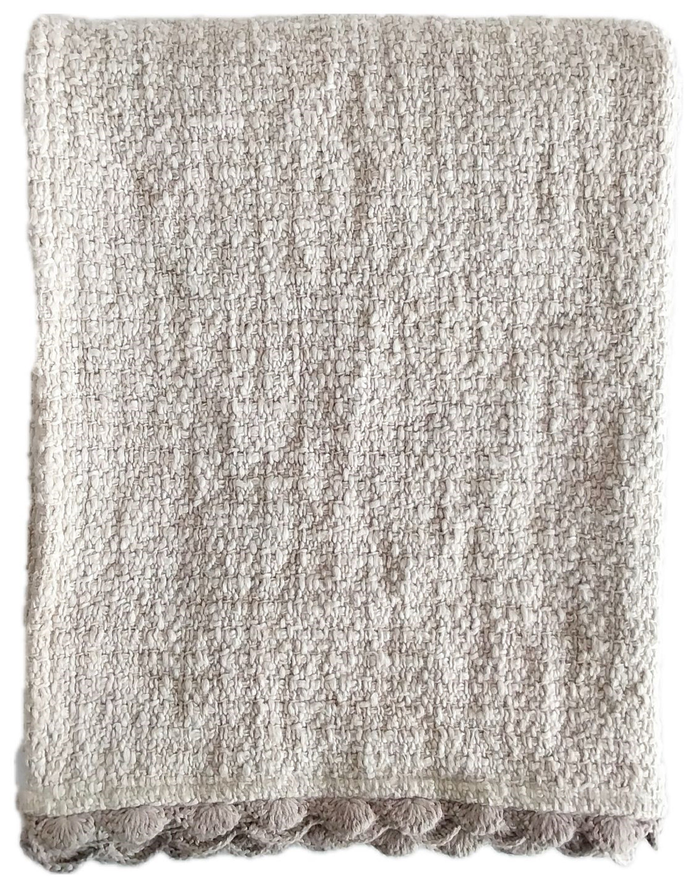 TACTILE POLY COTTON THROW NATURAL130X170