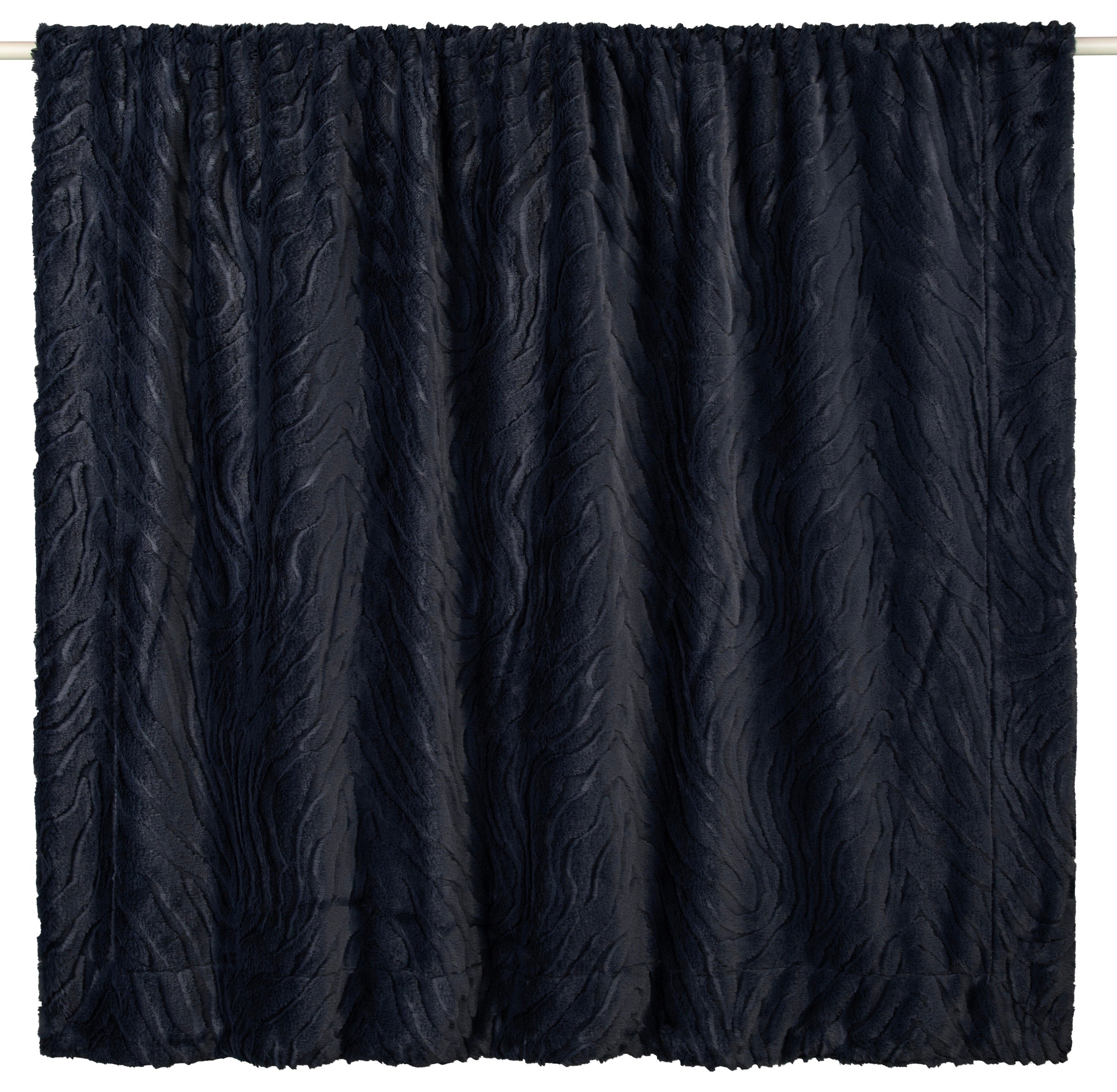 PM FAUX FUR THROW BLACK 130 X 170