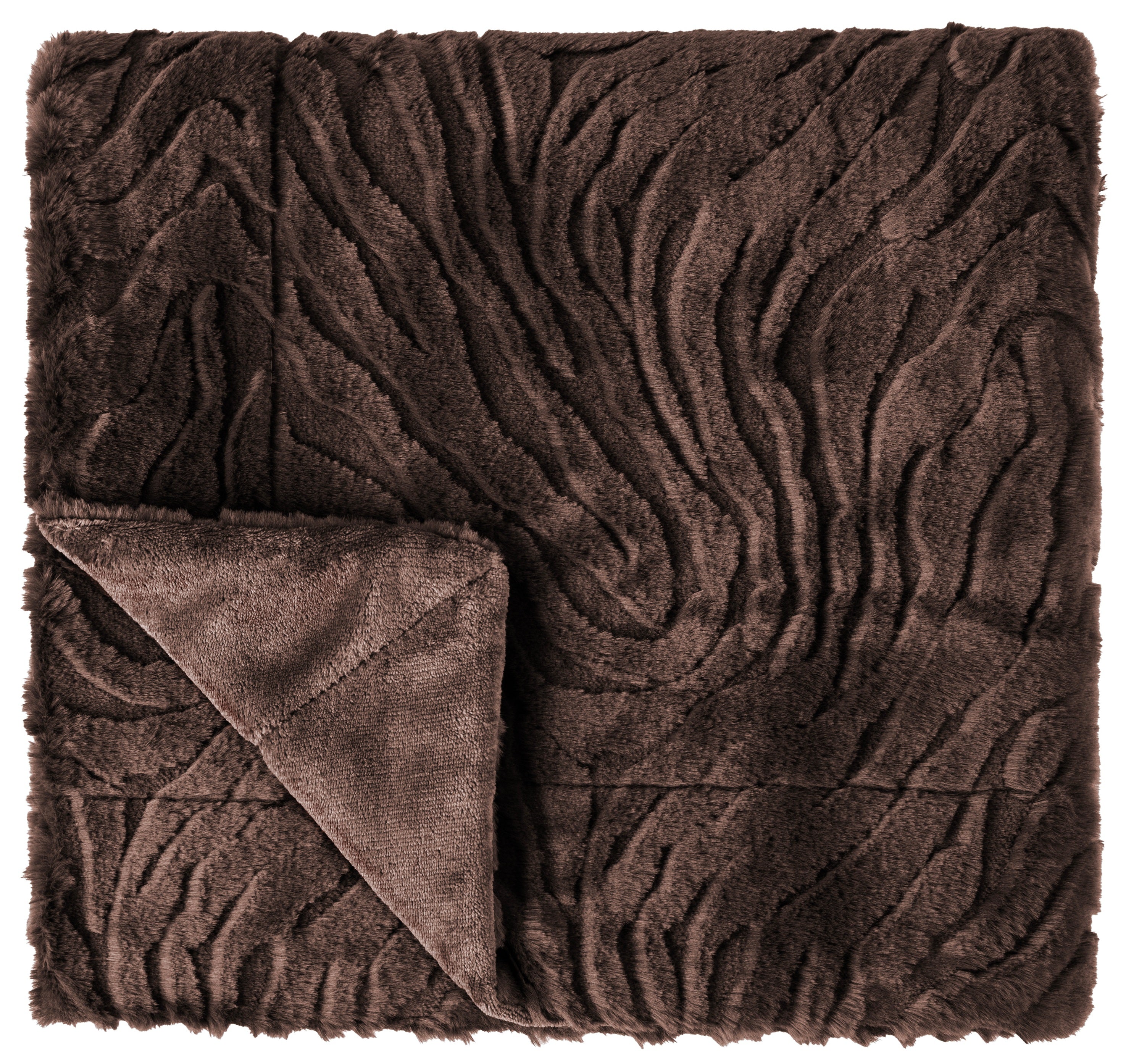 PM FAUX FUR THROW CHOC 130 X 170