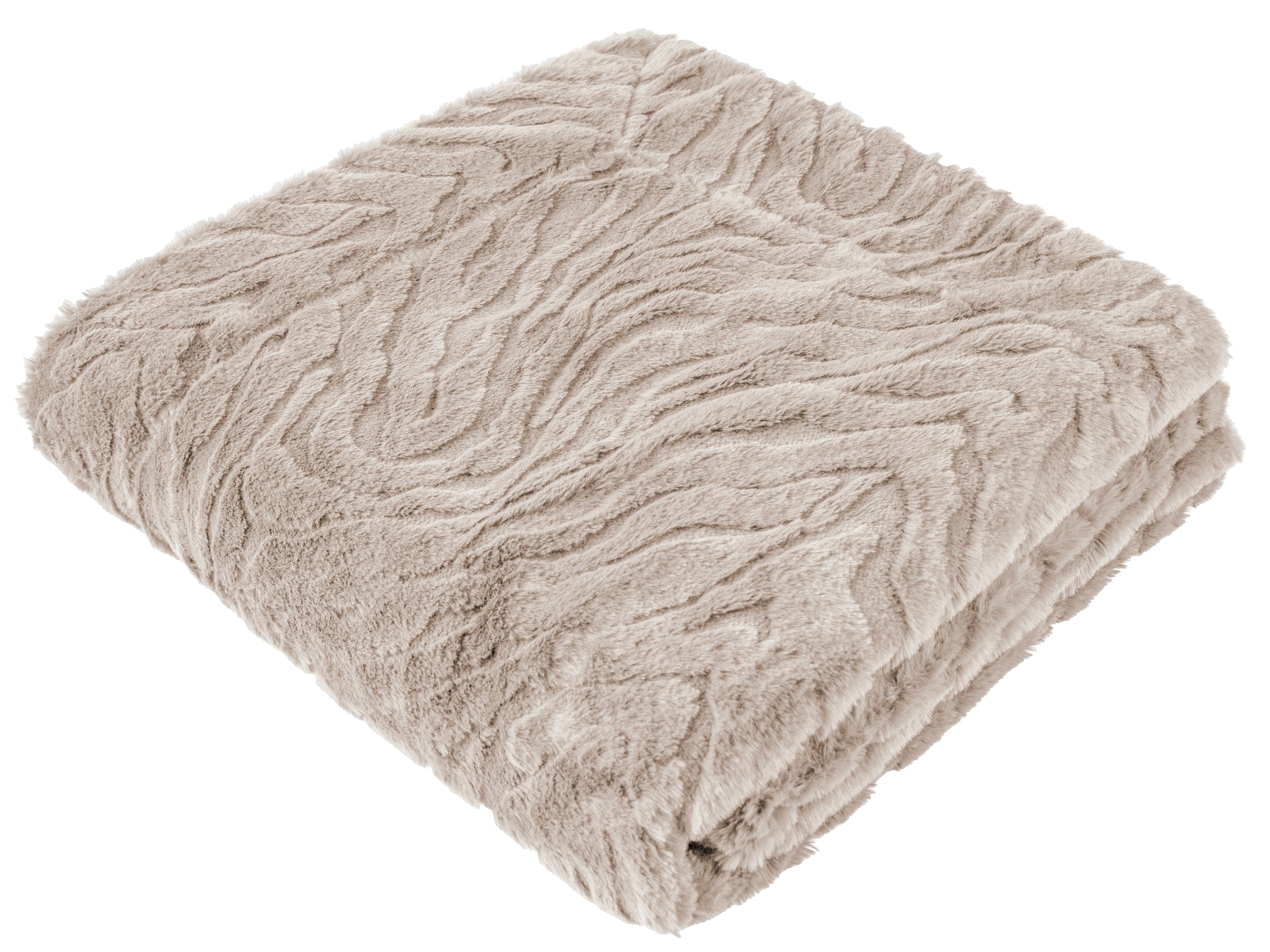 PM FAUX FUR THROW TAUPE  130 X 170