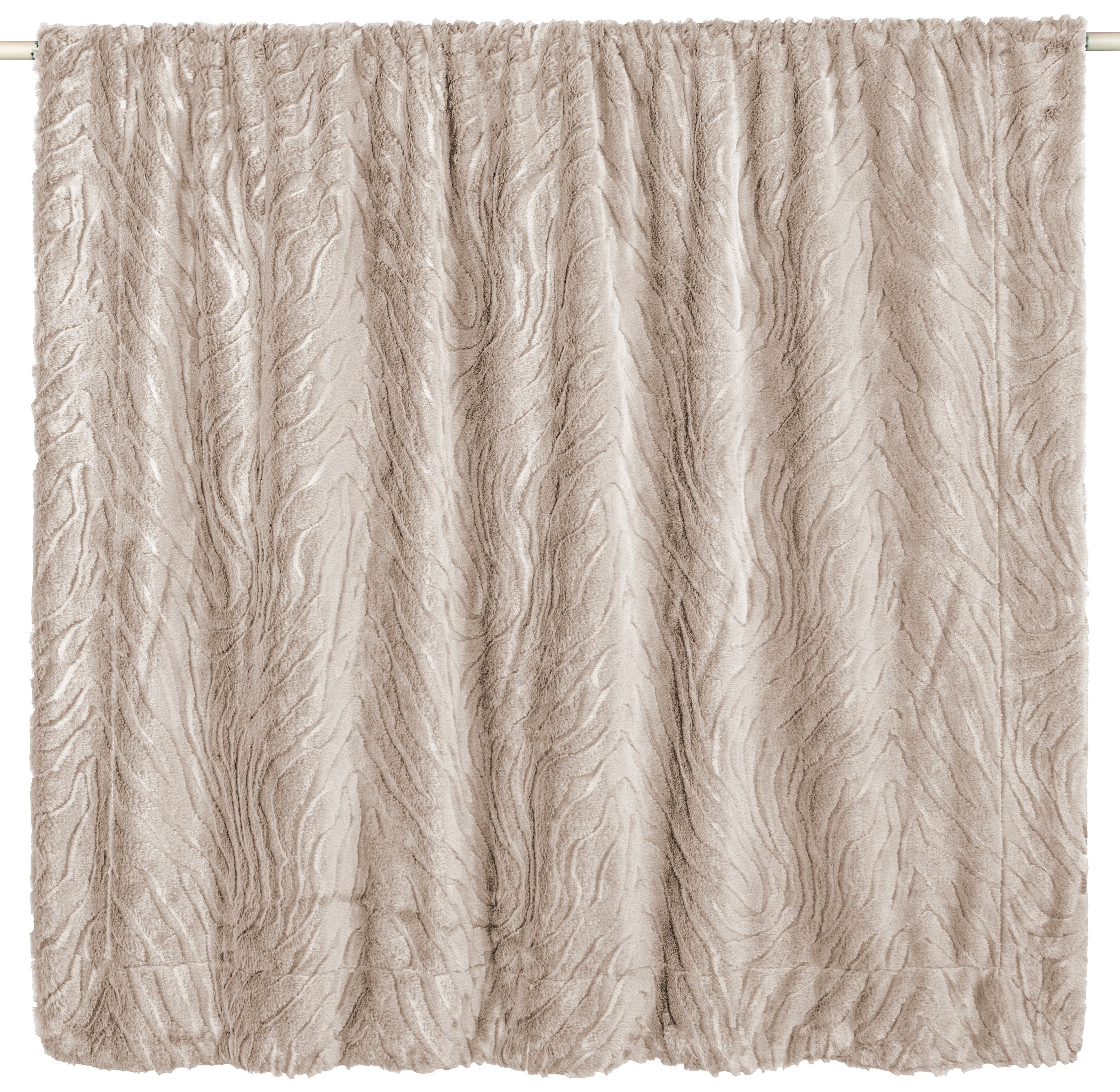 PM FAUX FUR THROW TAUPE  130 X 170
