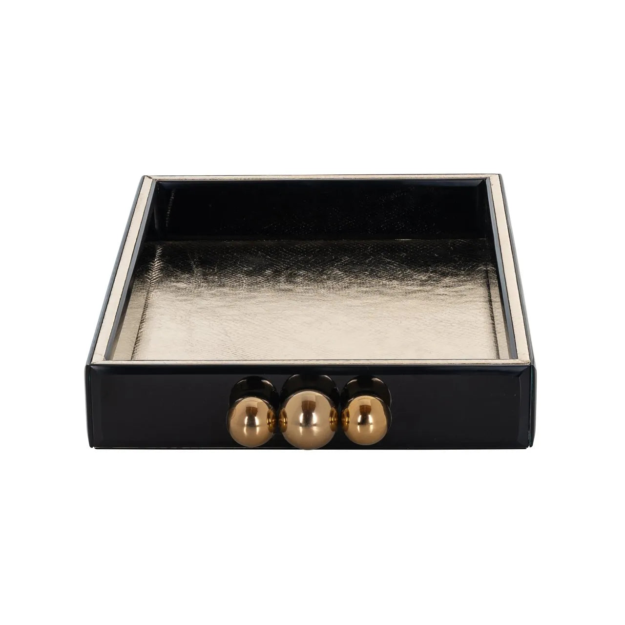 Richmond Interiors Rowen Black & Gold Snake Pattern Tray