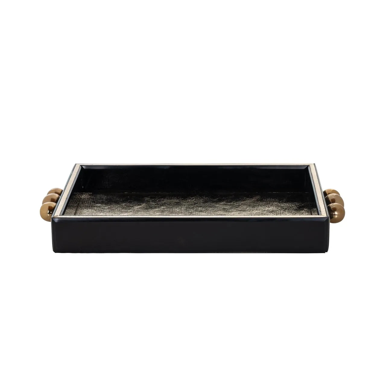 Richmond Interiors Rowen Black & Gold Snake Pattern Tray