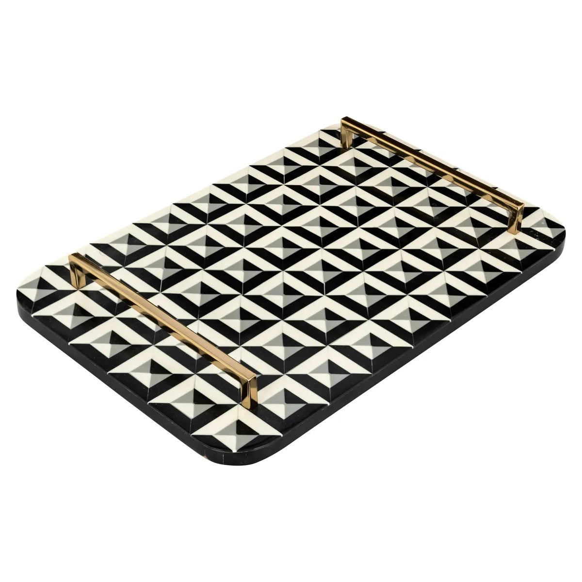 Richmond Interiors Birte Black & White Geometric Tray