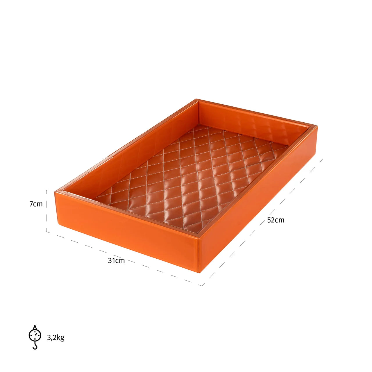 Richmond Interiors Jelissa Orange Leather Tray