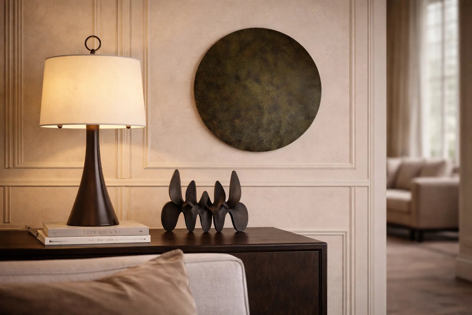 Terra Orb Moss Finish Textured Resin Wall Art