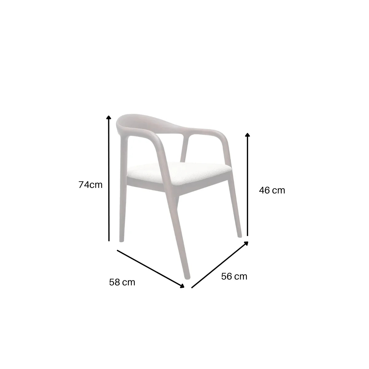 Set of 2 Barton Walnut Brown Wood Dining Chairs - Oatmeal Boucle