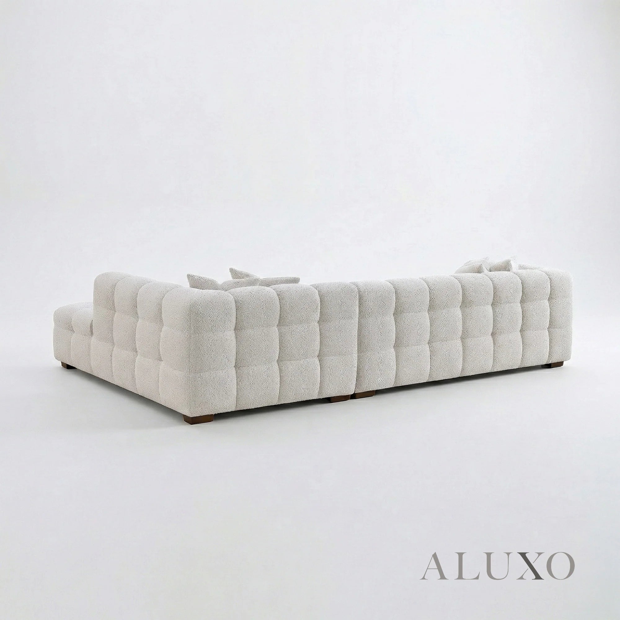 Daito Oatmeal Beige Boucle Bubble Right Hand Corner Sofa | 5 Seater