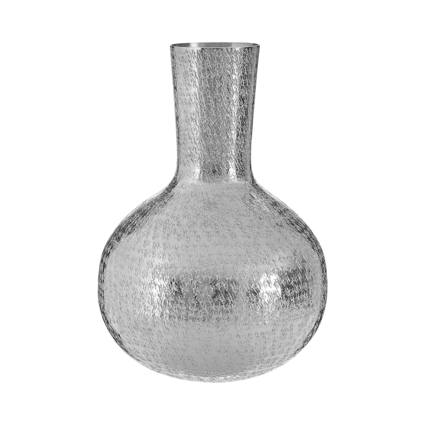 Candace Textured Silver Bottle Vase | Large