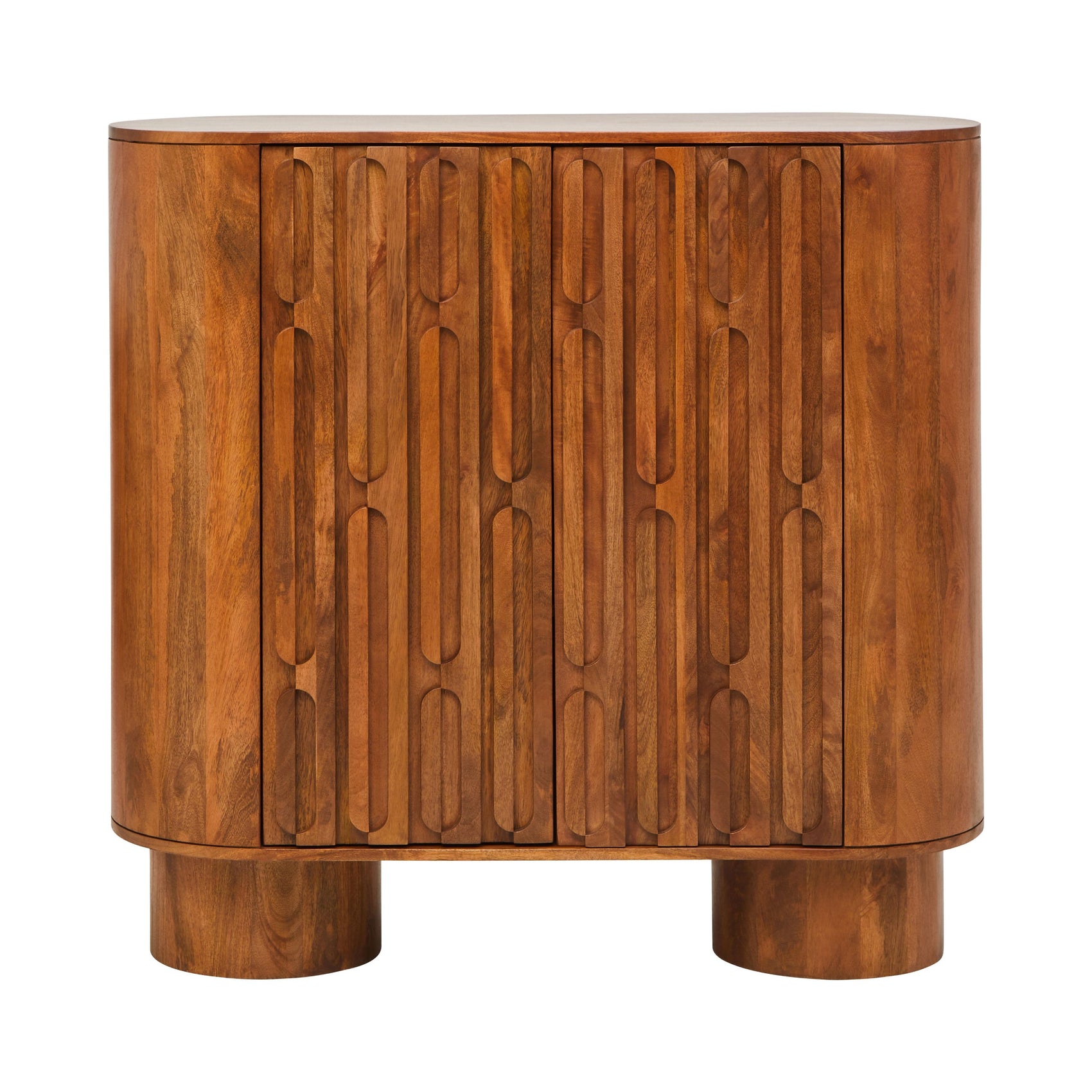 Chiara Carved Brown Mango Wood Cabinet