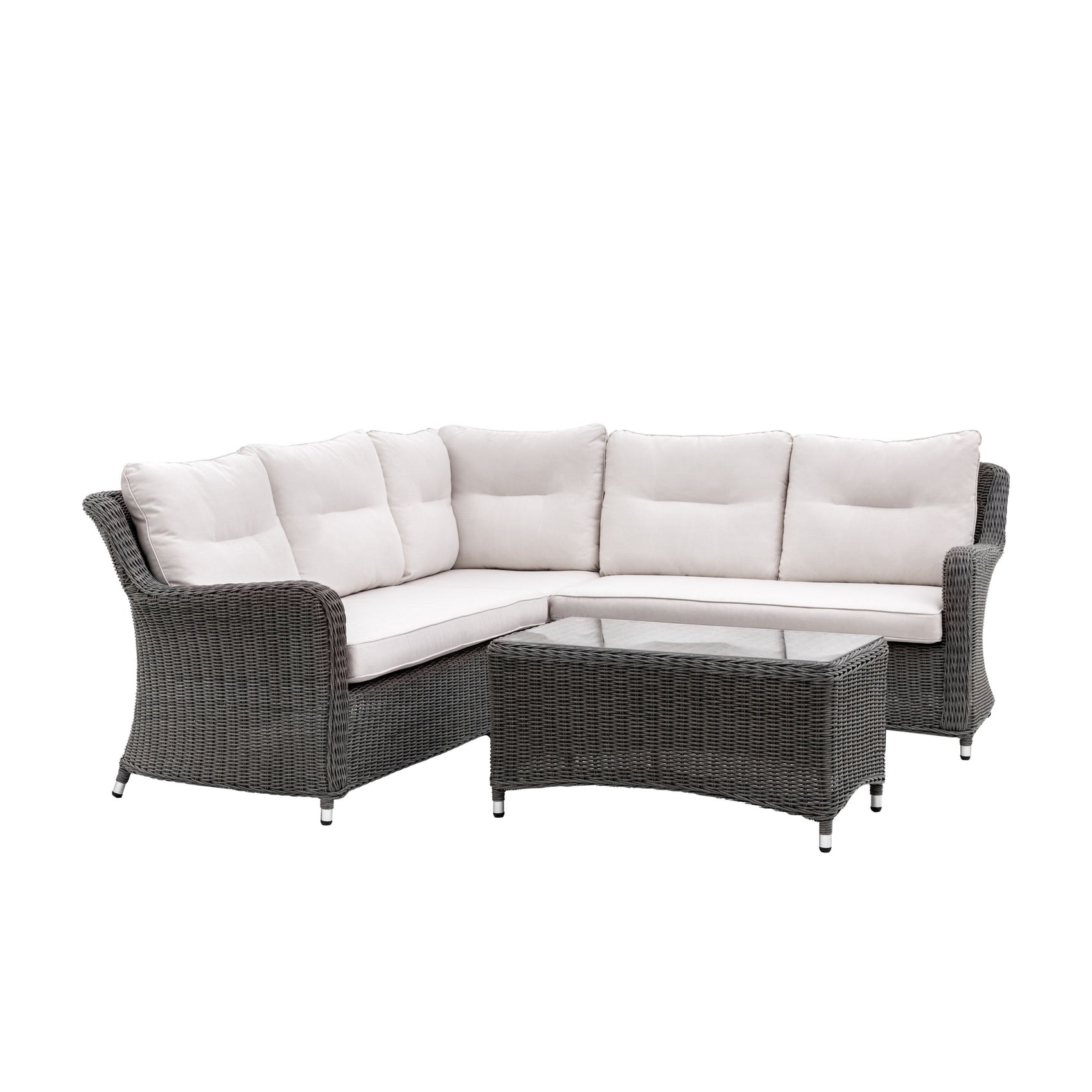 Roswell Dark Grey Rattan Outdoor Corner Lounge Set