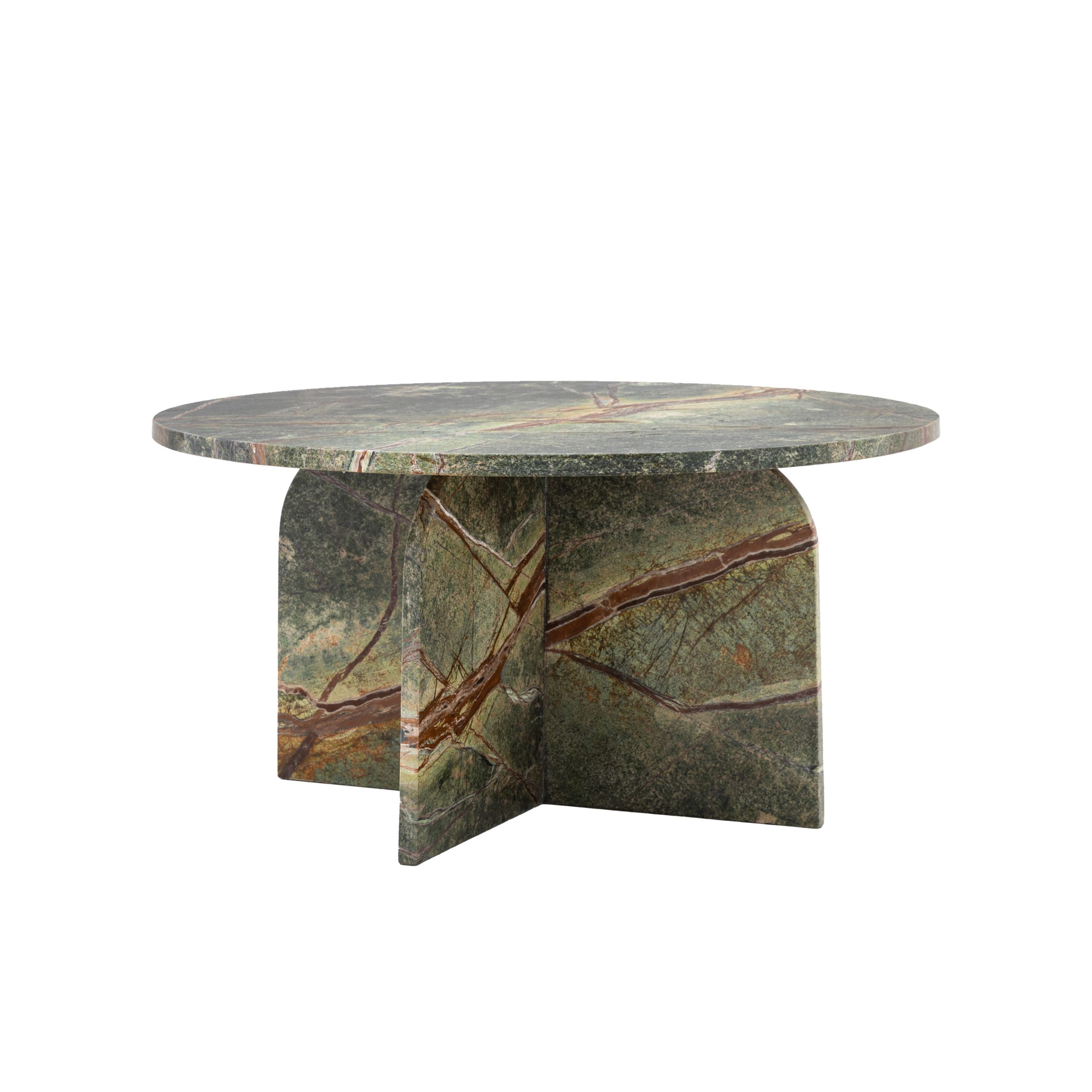 Dario Green Ember Marble Round Coffee Table