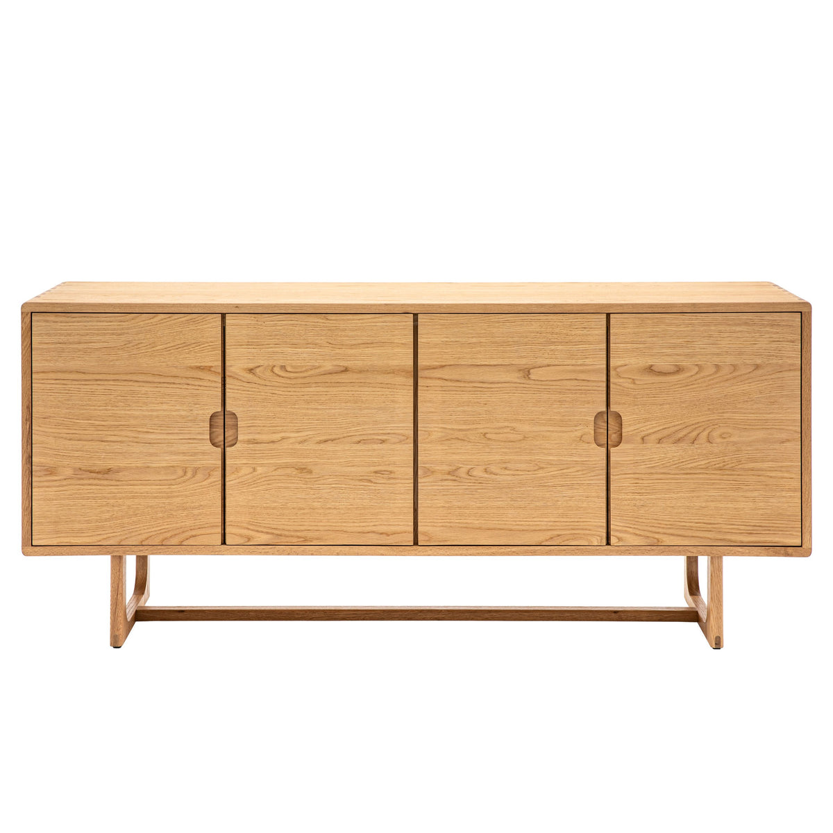 Novu Carved Natural Oak Wood Sideboard