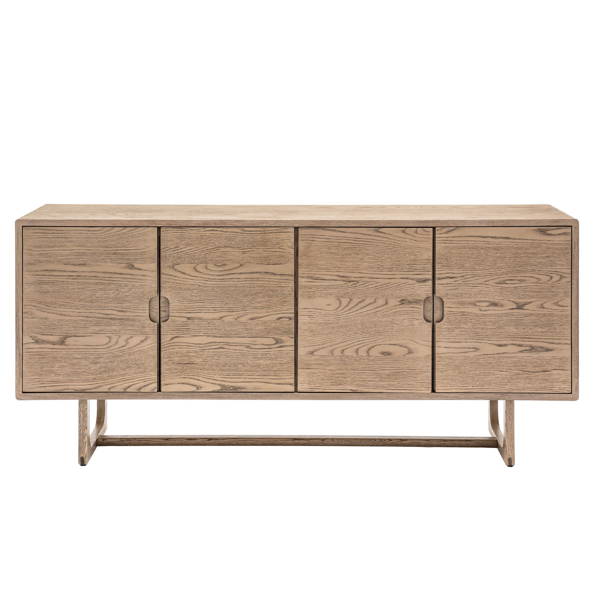 Novu Carved Smoked Oak Wood Sideboard