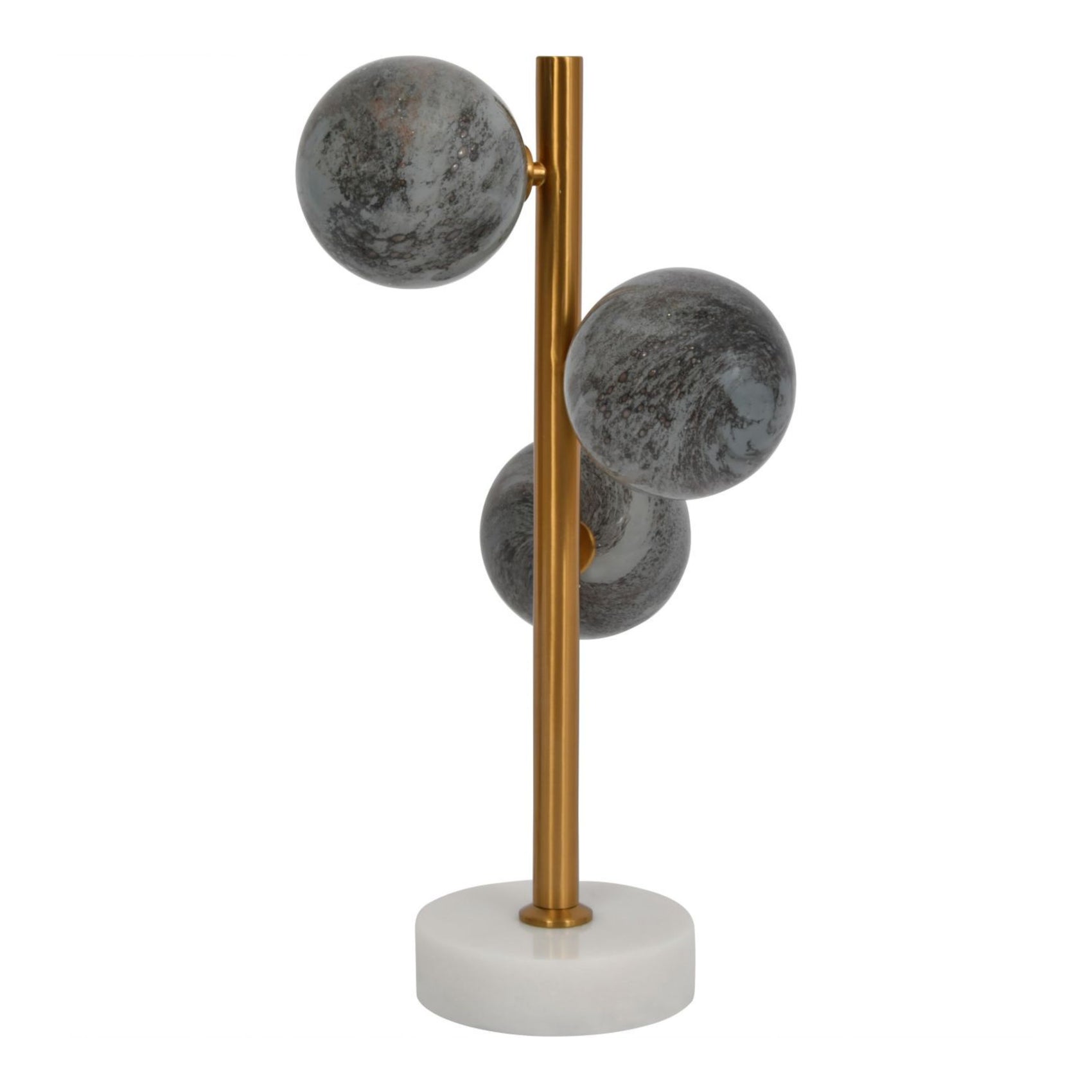 Constellation Bronze & White Marble Orb Table Lamp