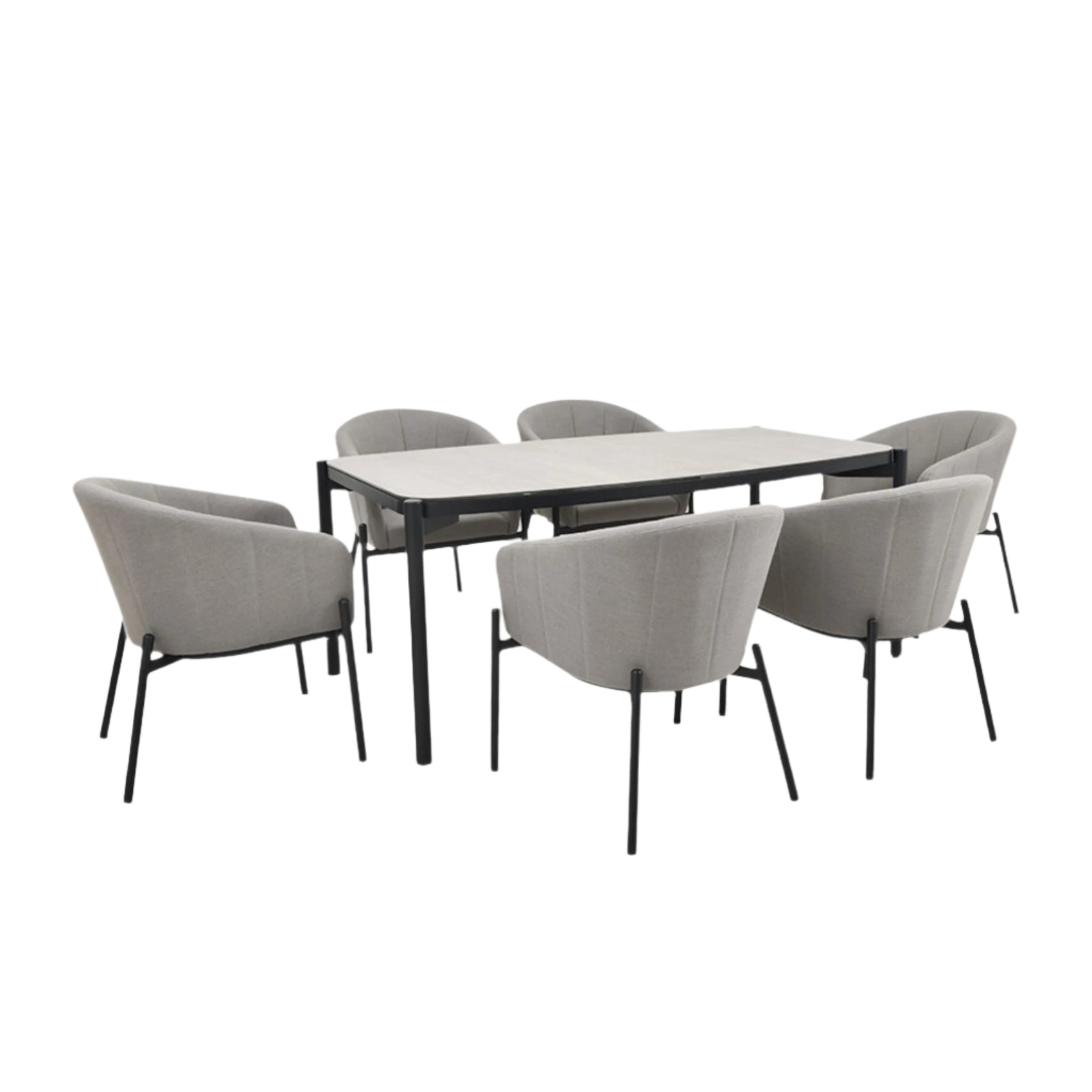Nevada Putty Outdoor 6 Seater Dining Set