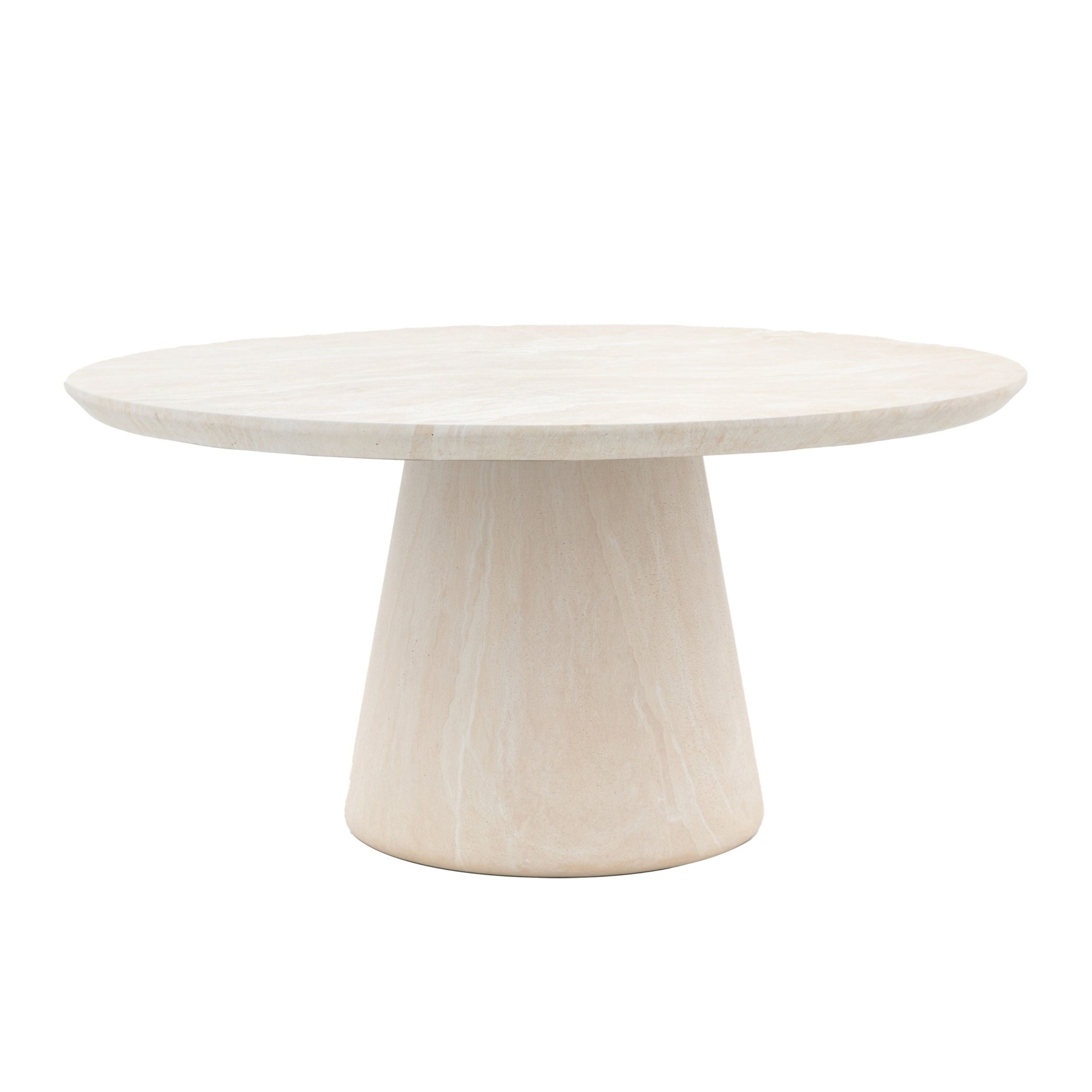 Kamen Natural Travertine Stone Round Dining Table