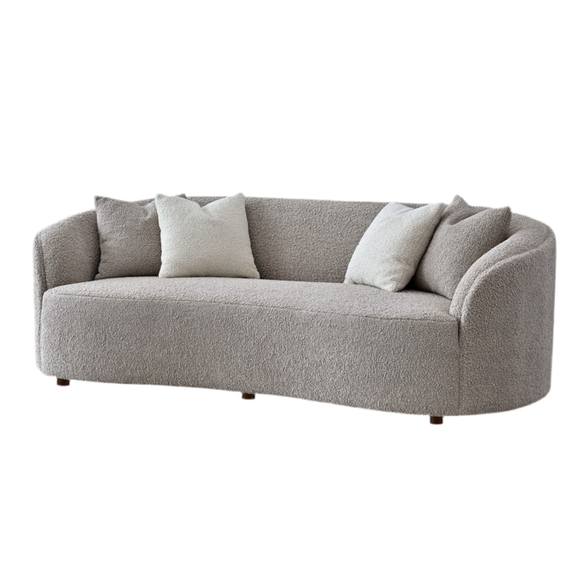 Aluxo Kira Teddy Latte Taupe Boucle Sofa | 3 Seater