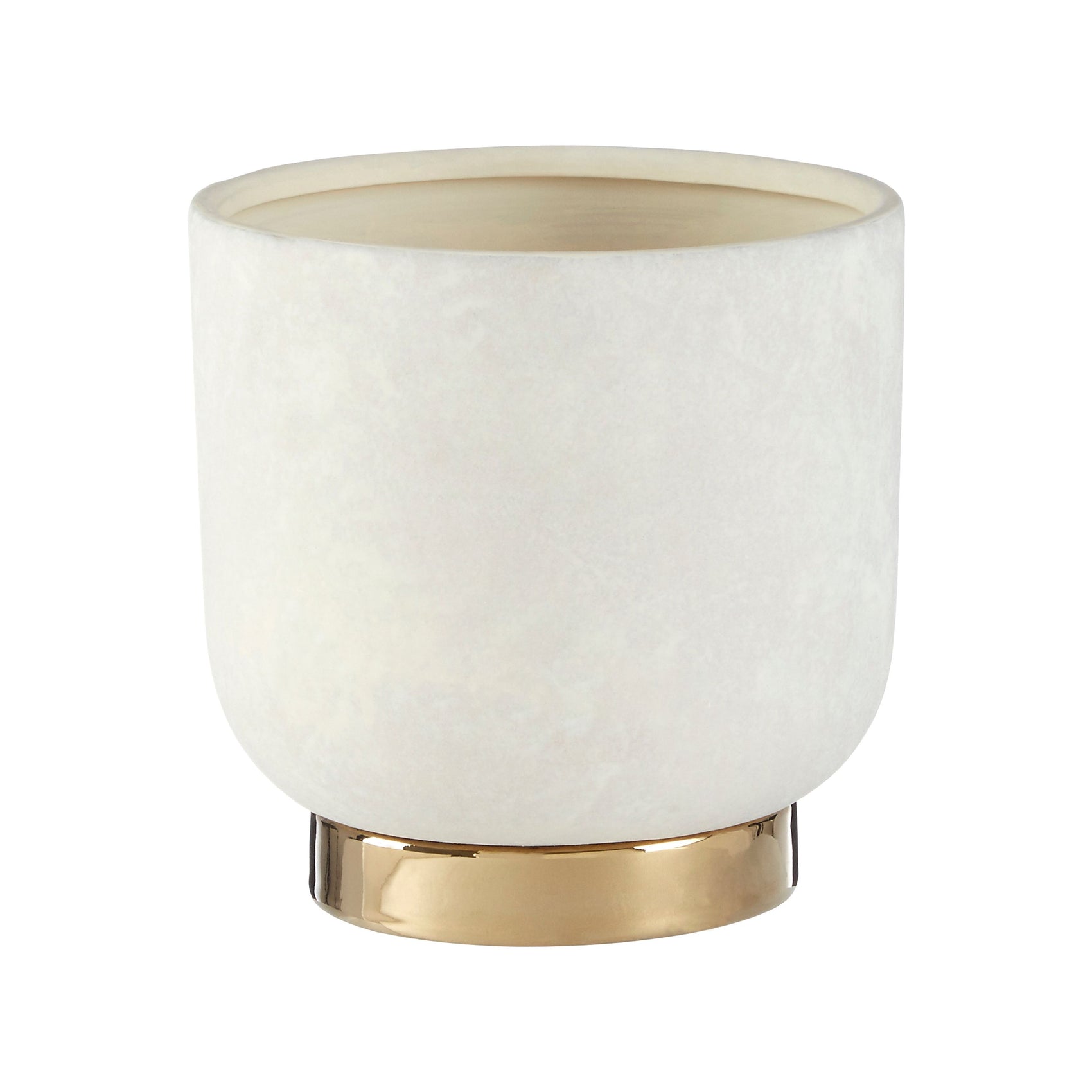 Cretan White Stone & Gold Planter