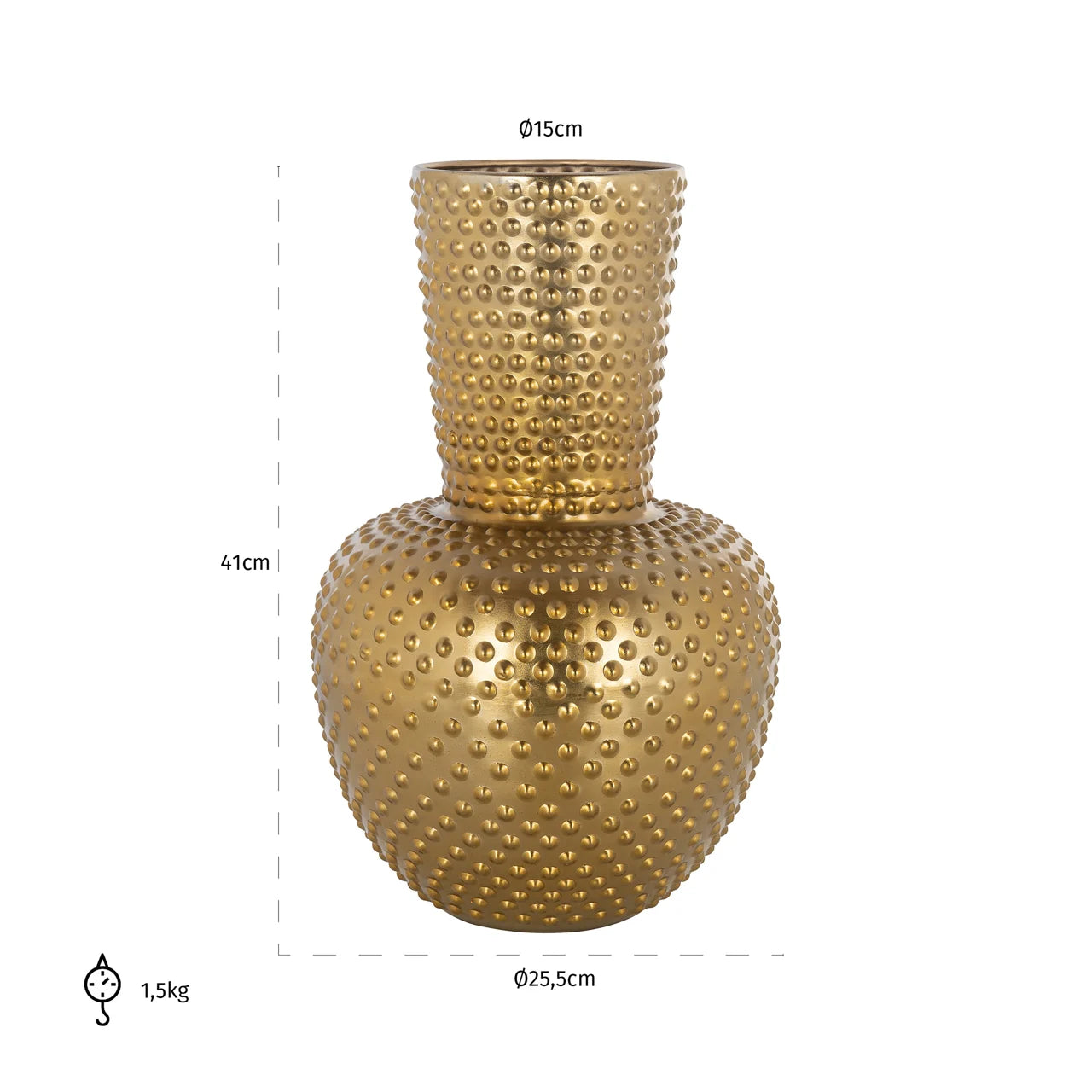 Richmond Interiors Nola Gold Spotted Vase