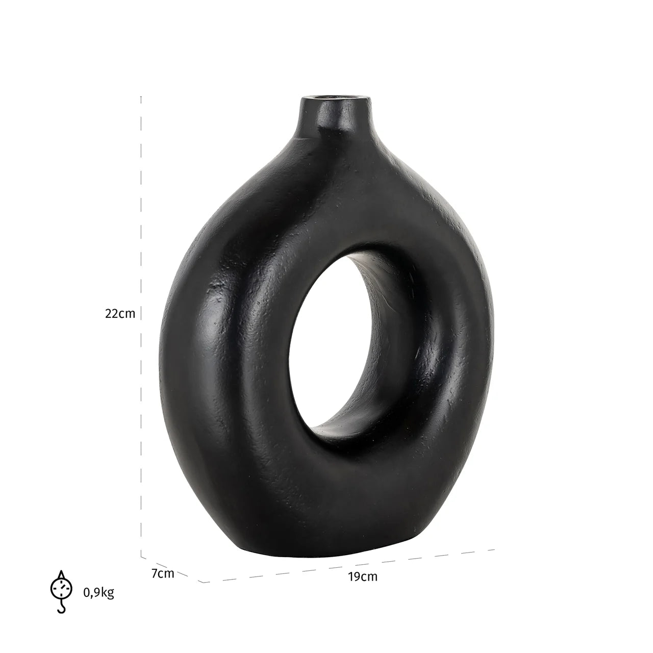 Richmond Interiors Felice Black Donut Vase
