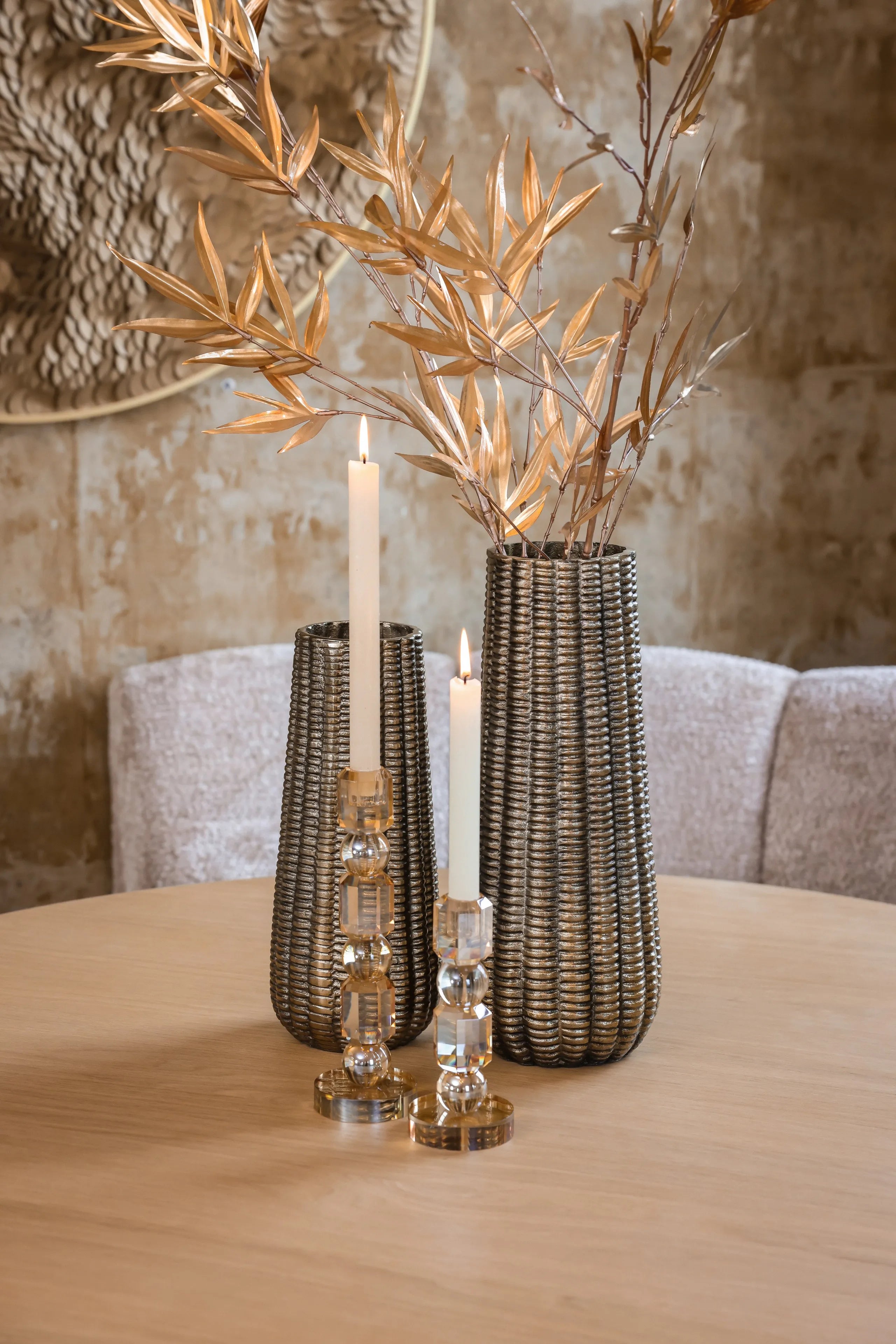 Richmond Interiors Bloom Gold Coin Round Disk Wall Art Large