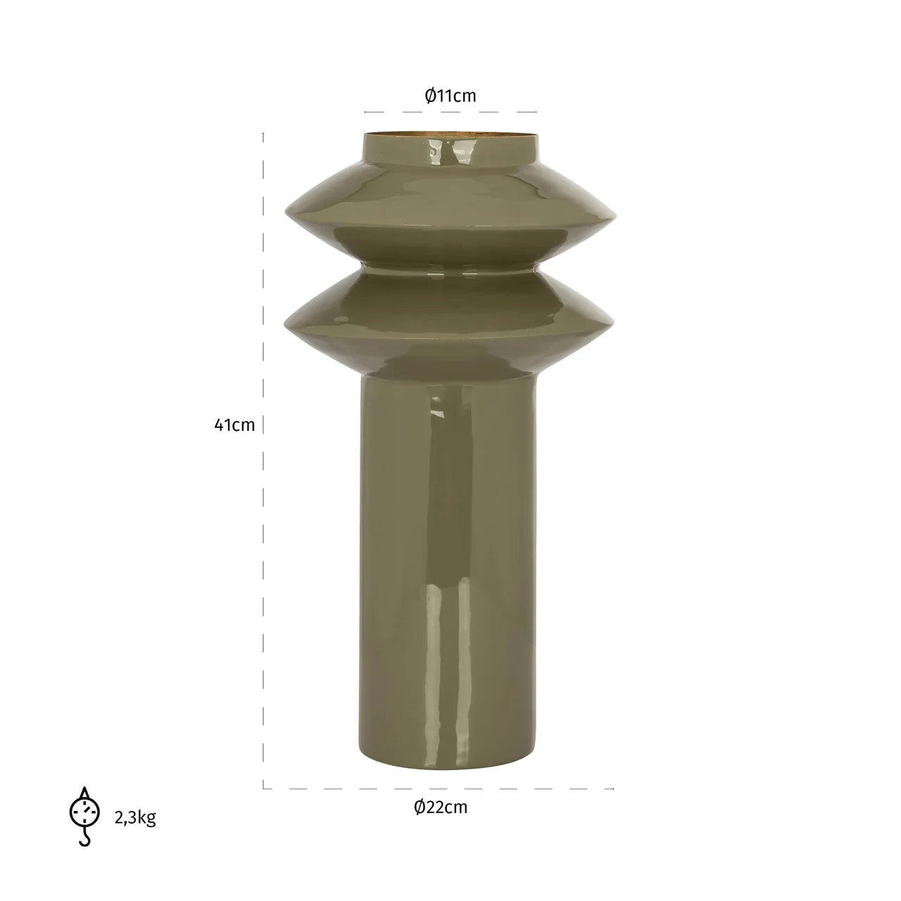Richmond Interiors Flora Khaki Green Vase