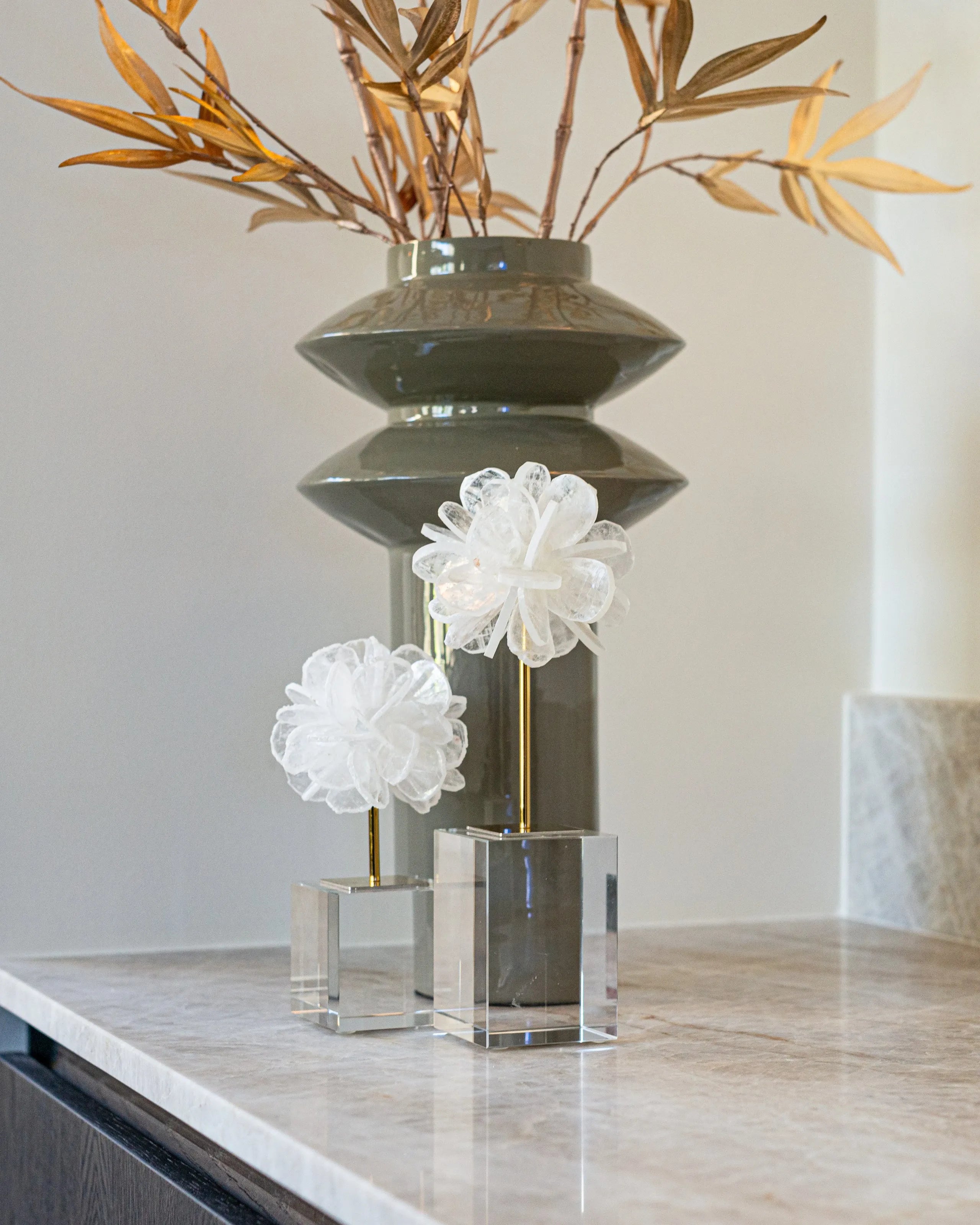 Richmond Interiors Flora Khaki Green Vase