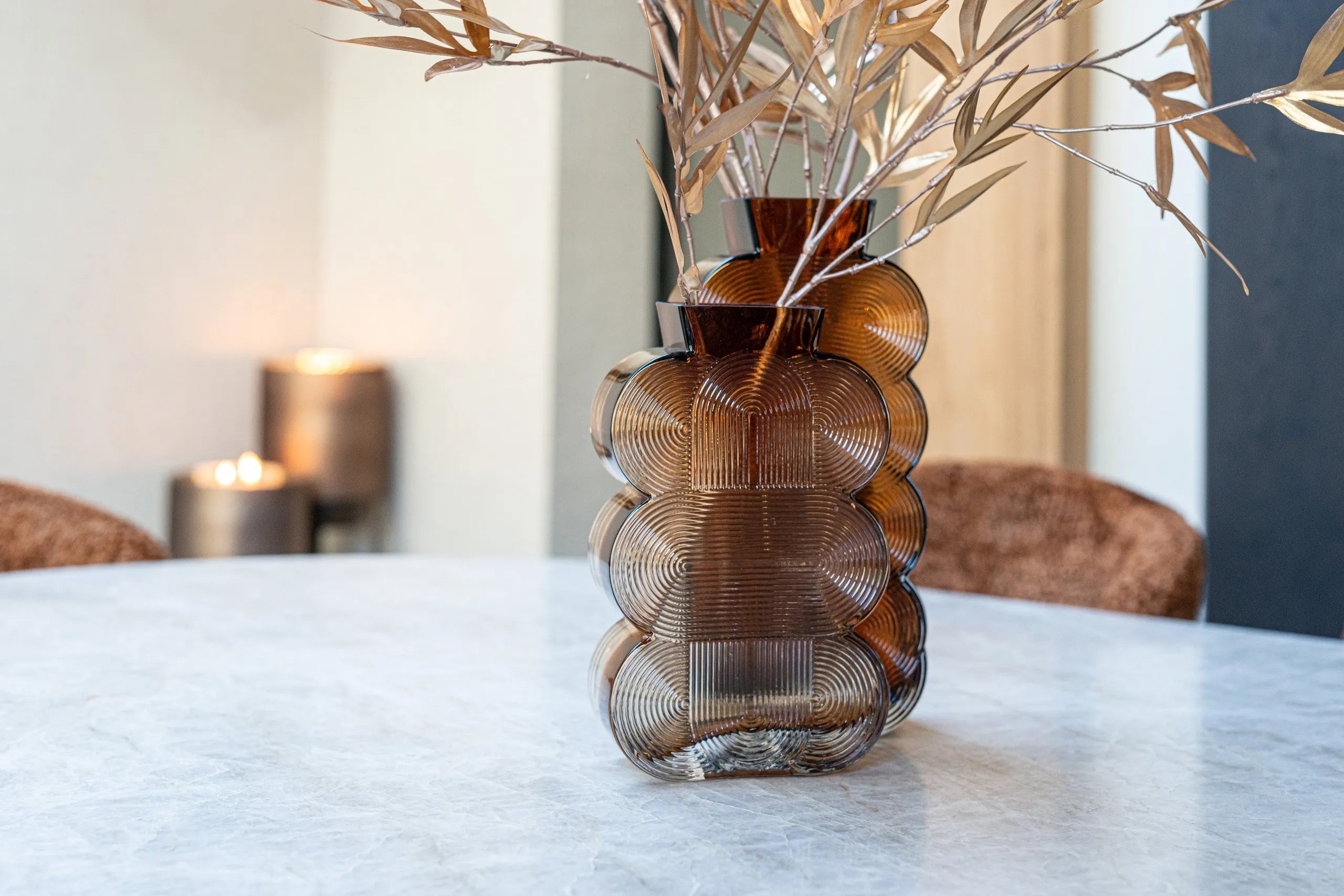 Richmond Interiors Venice Brown Glass Vase | Small