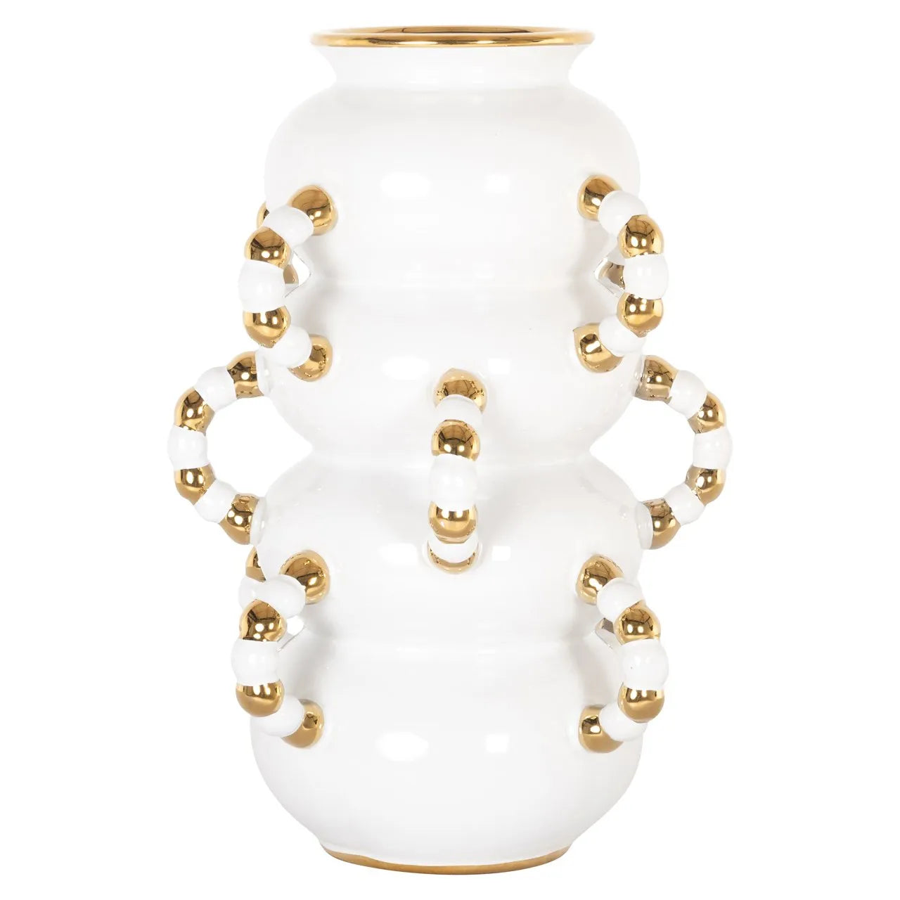 Richmond Interiors Pippy White & Gold Vase | Small